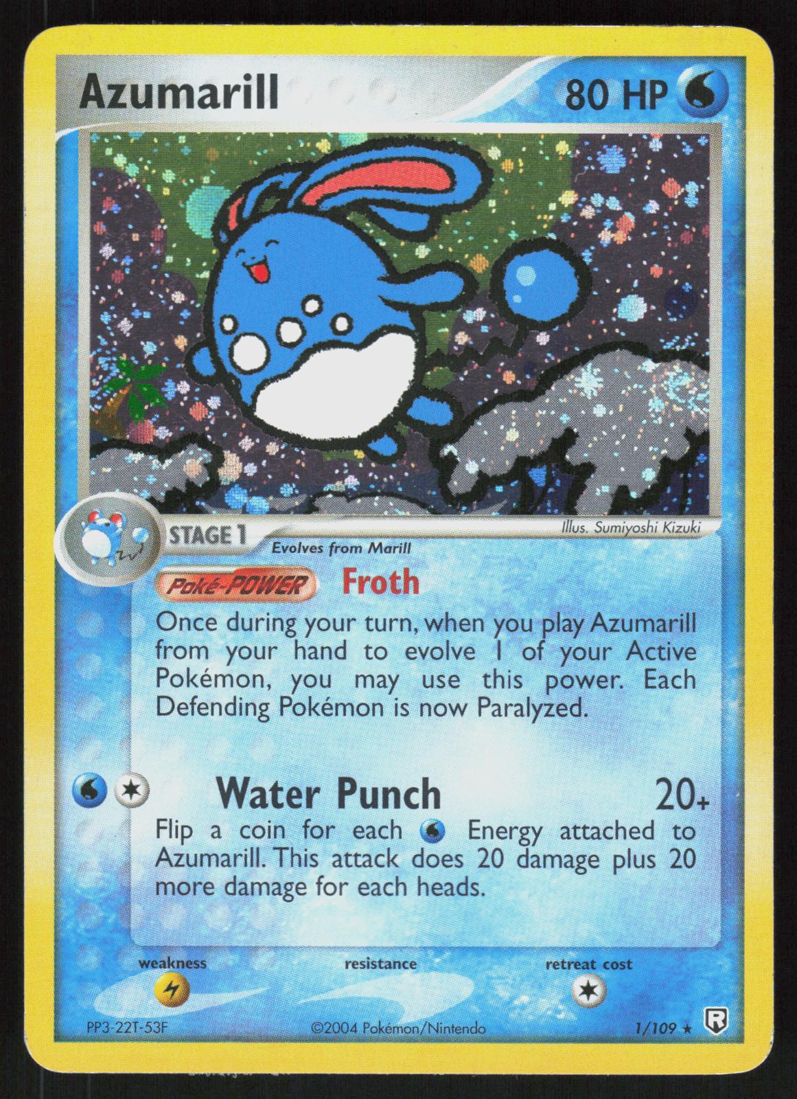 Pokemon Azumarill 1/109 Team Rocket Returns Holo Rare Near Mint