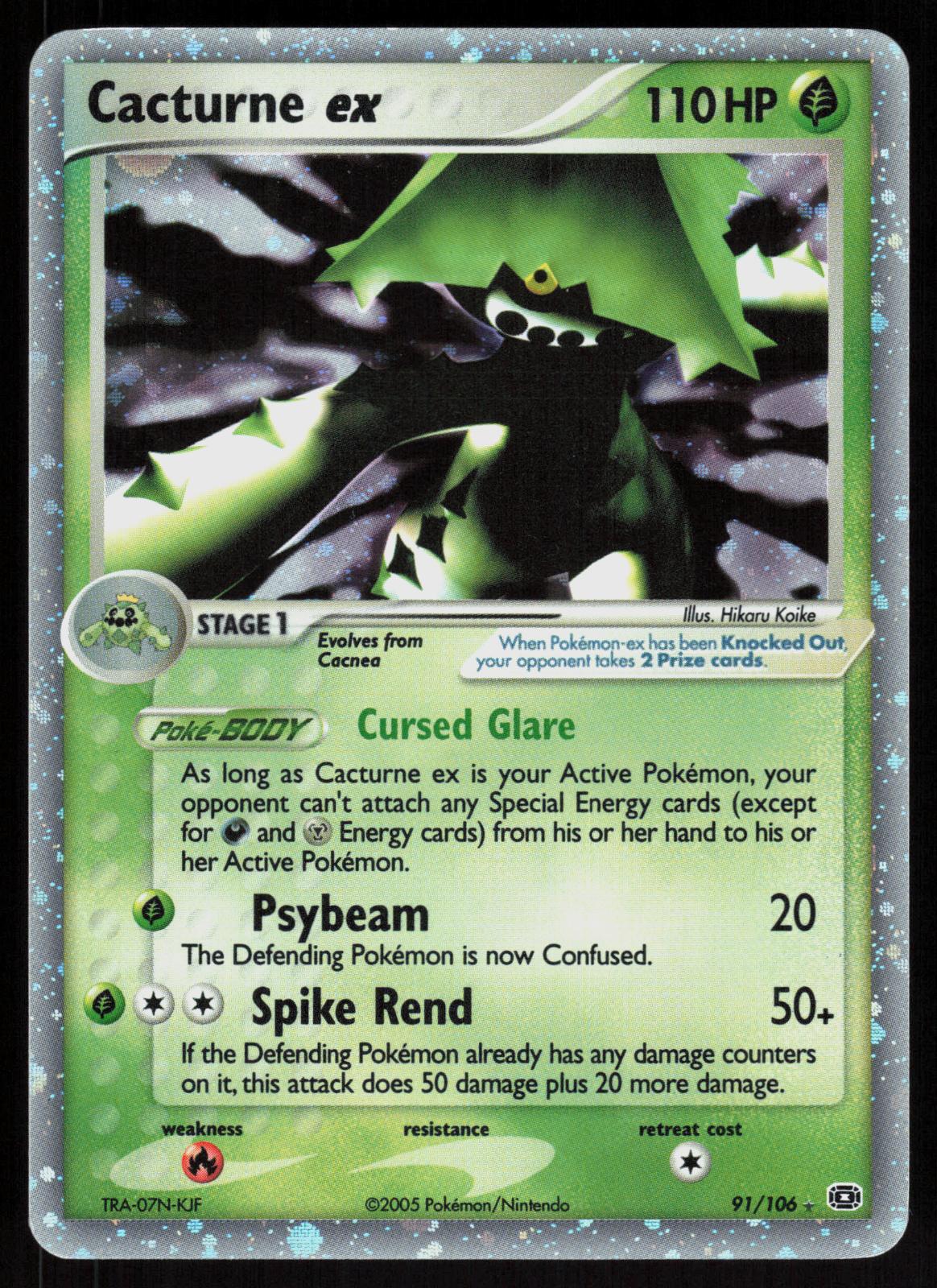 Pokemon Cacturne ex 91/106 Emerald Holo EX Rare Near Mint
