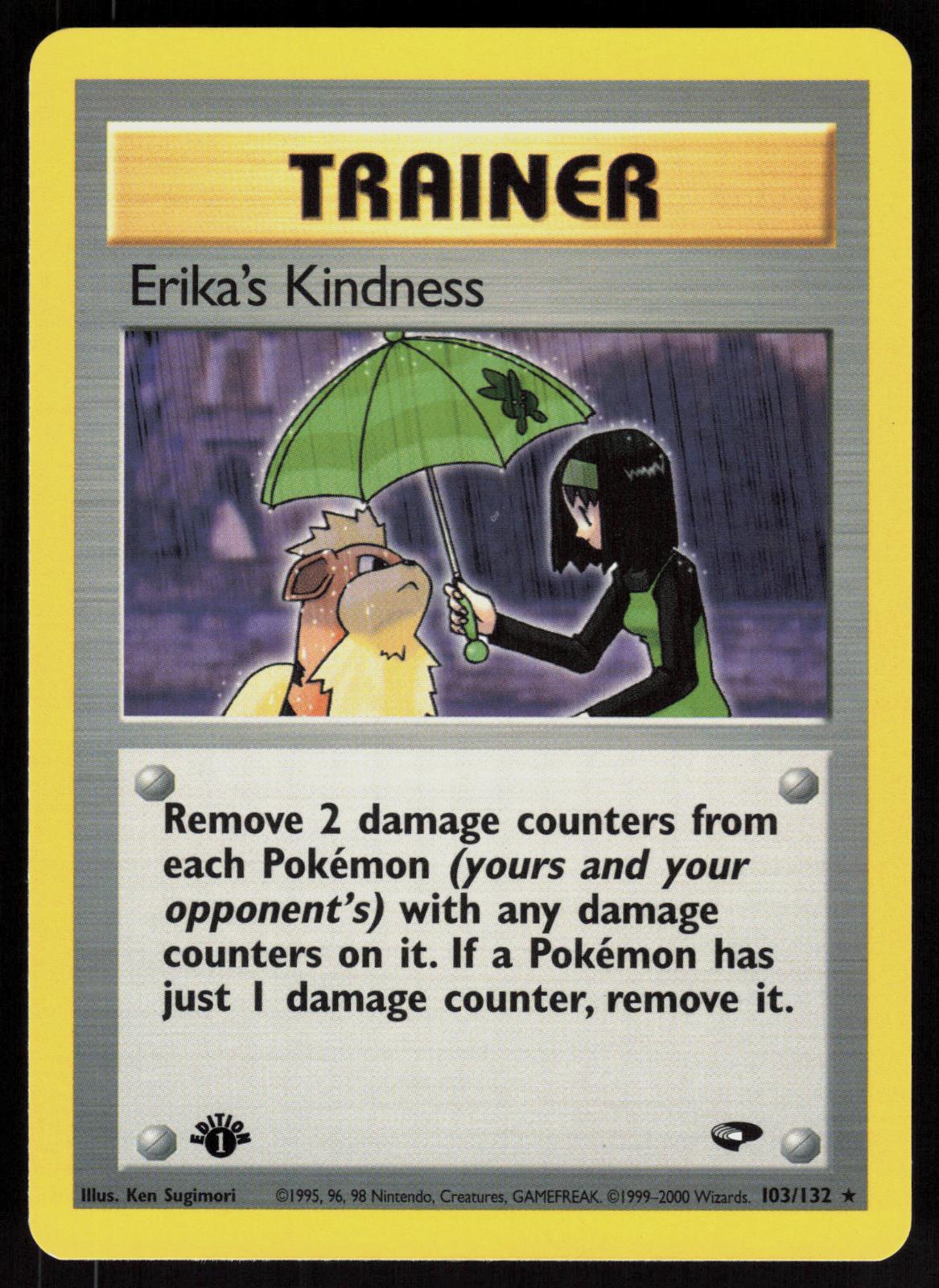 Pokemon Erika's Kindness 103/132 Gym Challenge Rare 1st Edition Near Mint