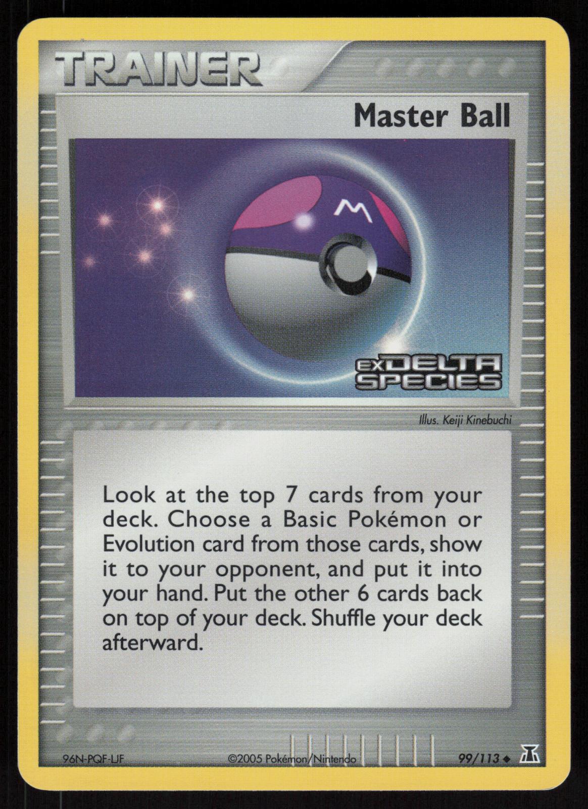 Pokemon Master Ball 99/113 Delta Species Uncommon Reverse Holo Near Mint