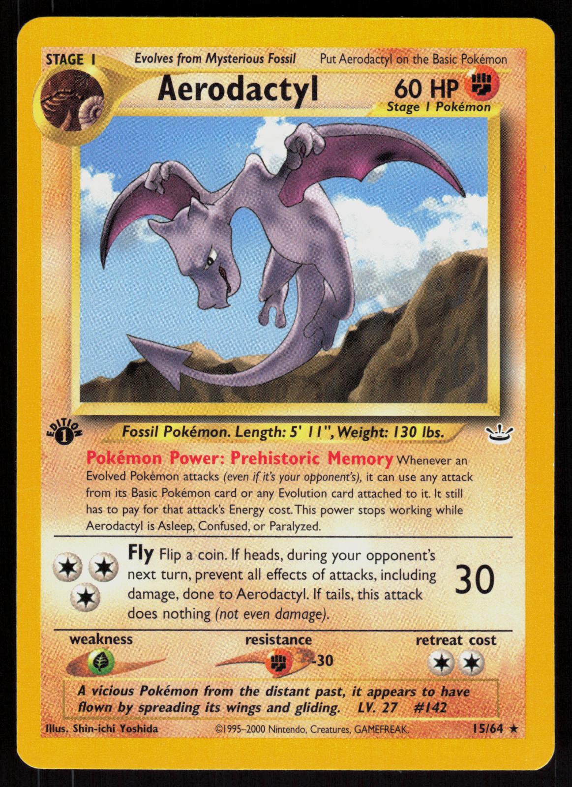 Pokemon Aerodactyl 15/64 Neo Revelation Rare 1st Edition Near Mint