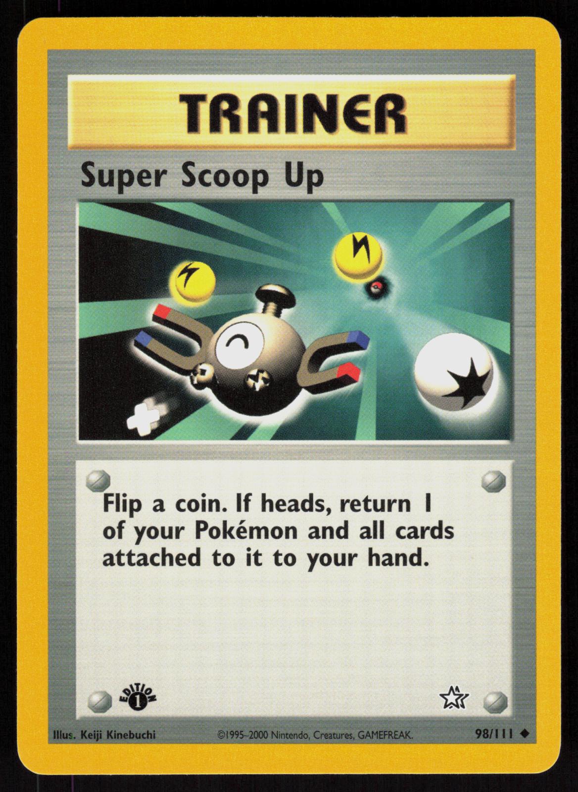 Pokemon Super Scoop Up 98/111 Neo Genesis Uncommon 1st Edition Near Mint