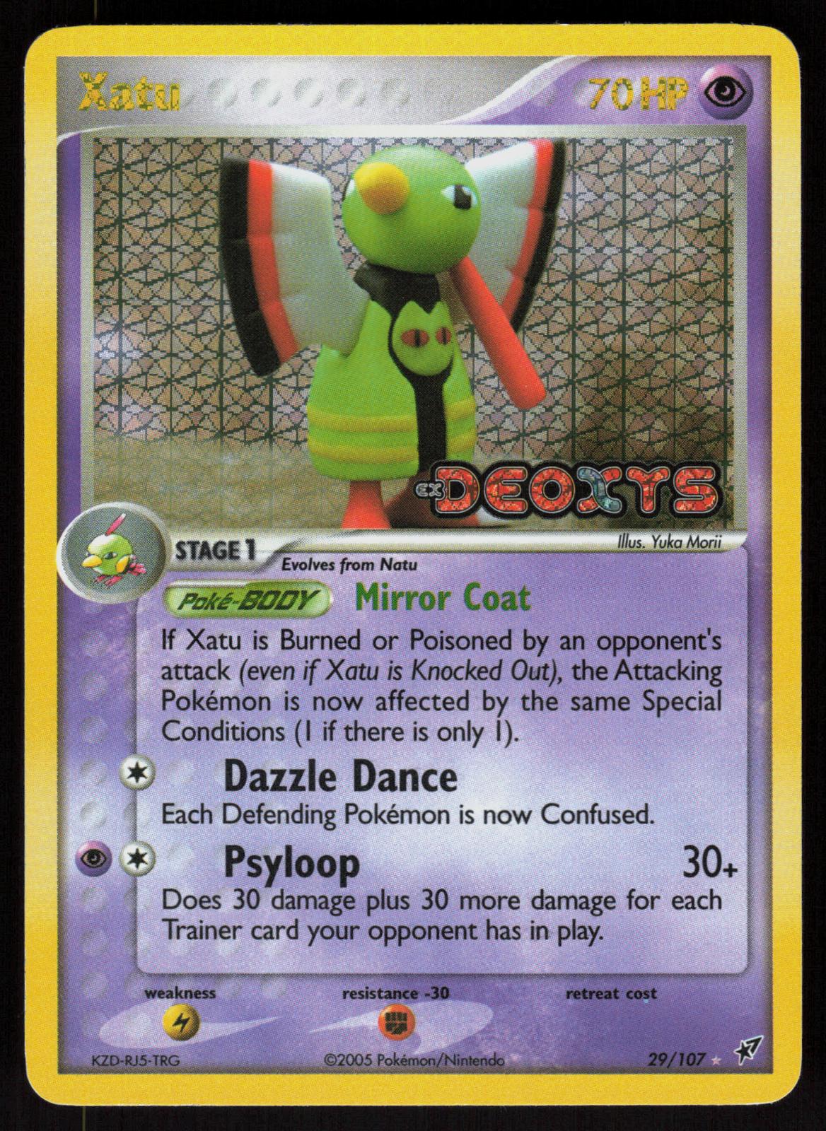 Pokemon Xatu 29/107 Deoxys Rare Reverse Holo Near Mint