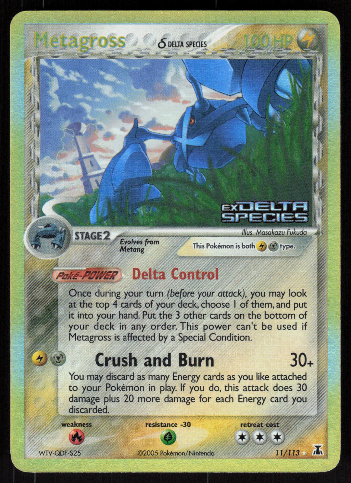 Pokemon Metagross 11/113 Delta Species Holo Rare Reverse Holo Near Mint