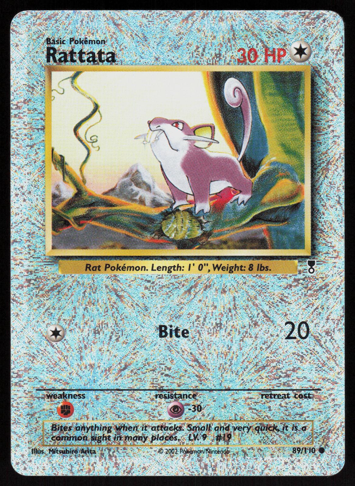 Pokemon Rattata 89/110 Legendary Collection Reverse Holo Heavily Played