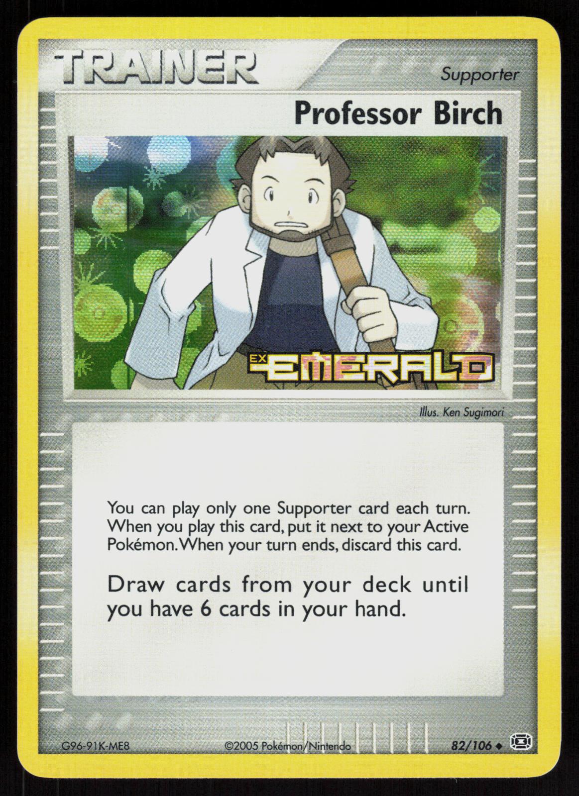 Pokemon Professor Birch 82/106 Emerald Uncommon Reverse Holo Near Mint