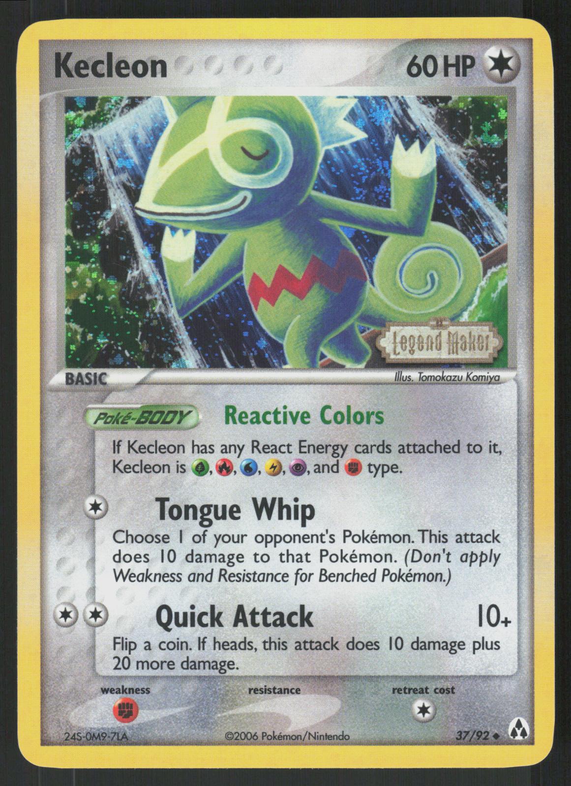 Pokemon Kecleon 37/92 Legend Maker Uncommon Reverse Holo Near Mint