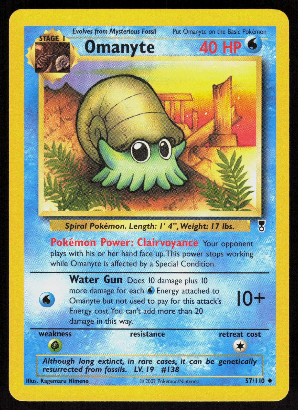 Pokemon Omanyte 57/110 Legendary Collection Uncommon Near Mint