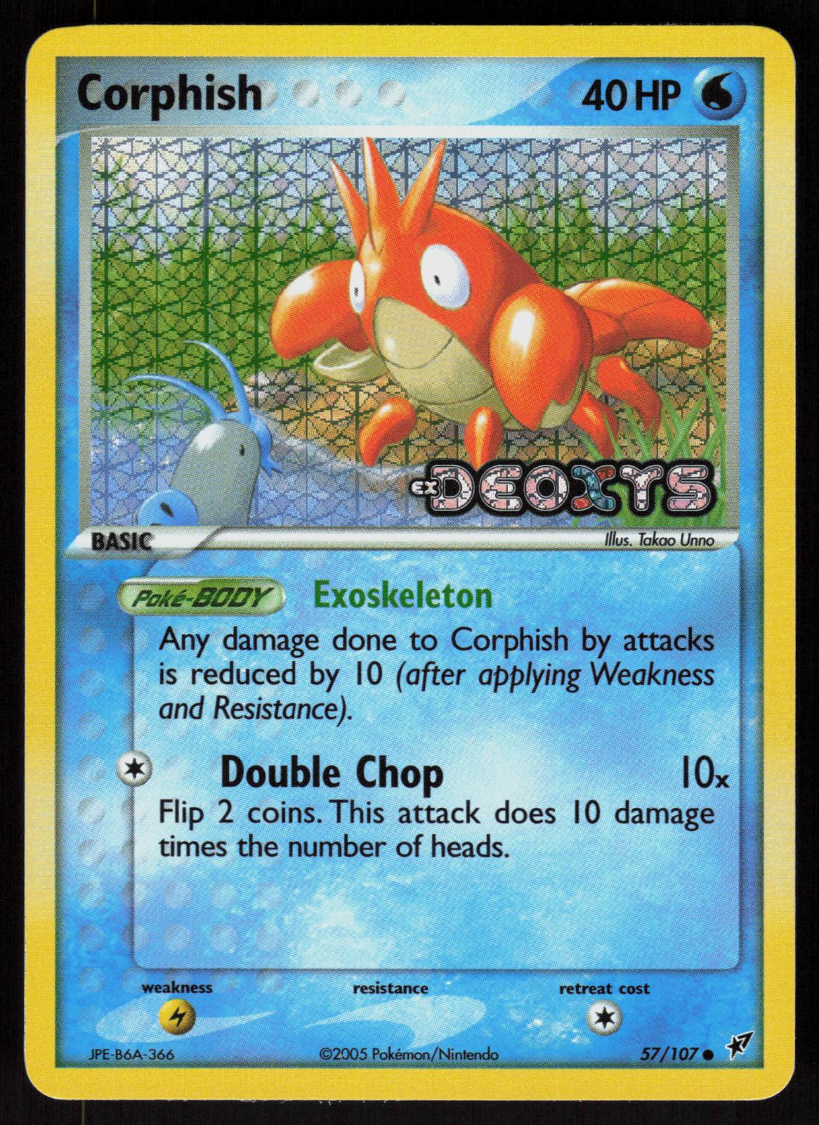Pokemon Corphish 57/107 Deoxys Common Reverse Holo Near Mint