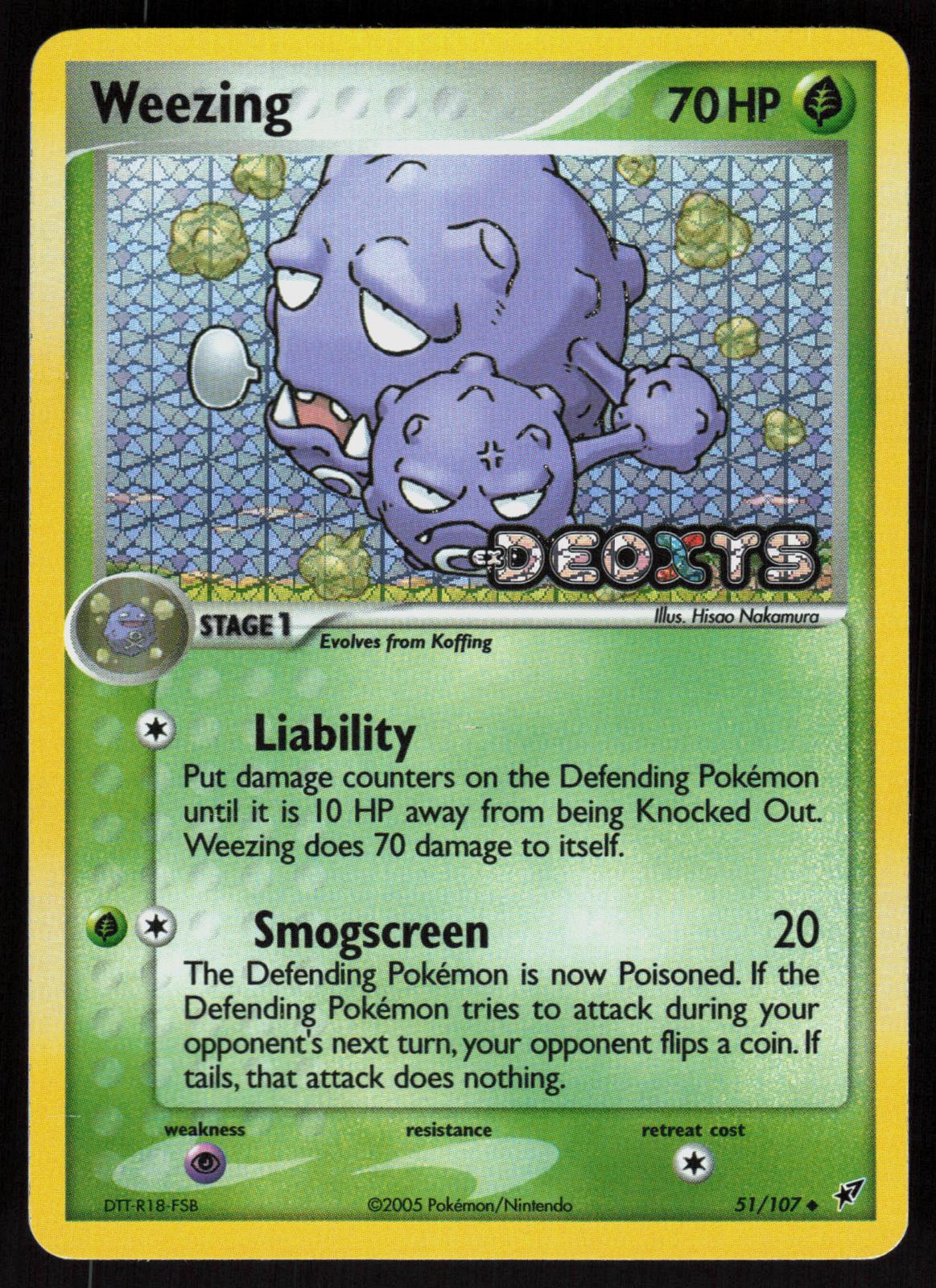 Pokemon Weezing 51/107 Deoxys Uncommon Reverse Holo Lightly Played