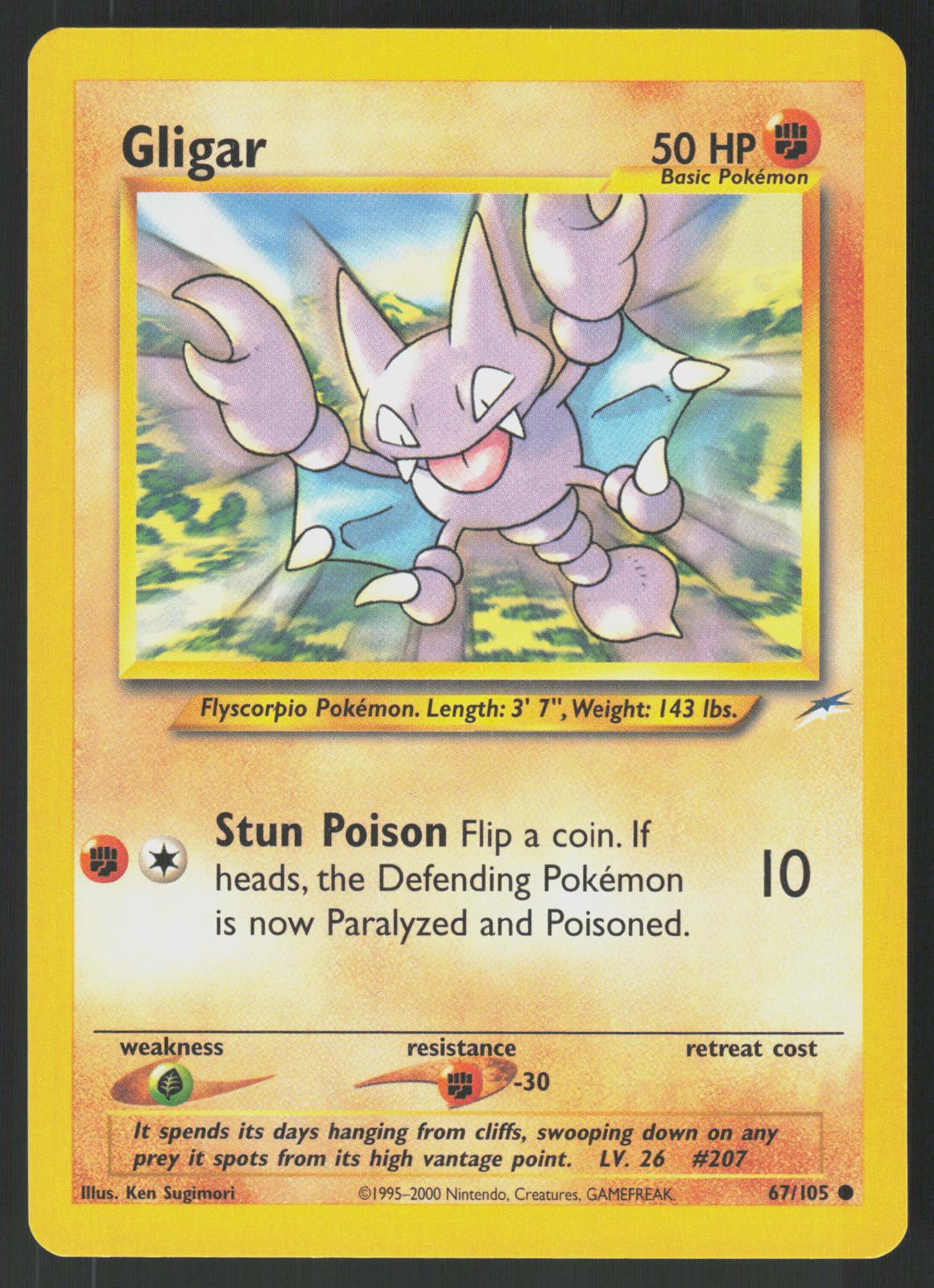 Pokemon Gligar 67/105 Neo Destiny Common Near Mint