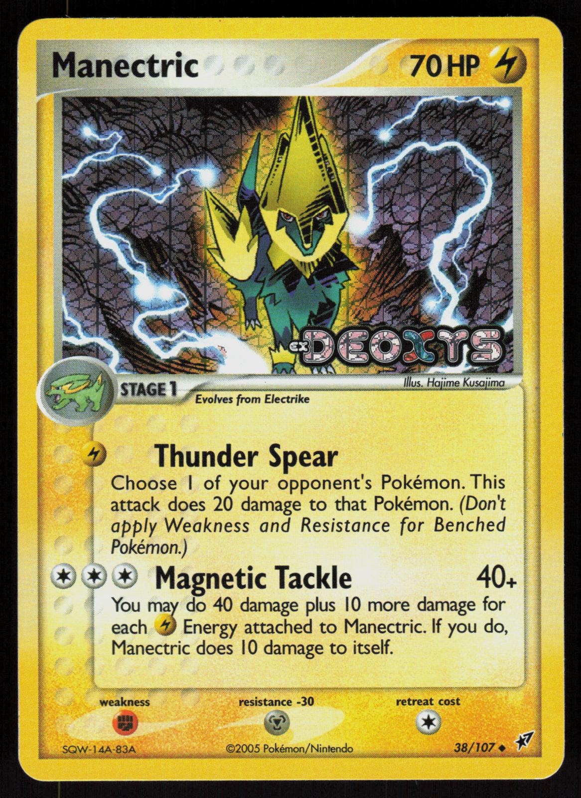 Pokemon Manectric 38/107 Deoxys Uncommon Reverse Holo Near Mint