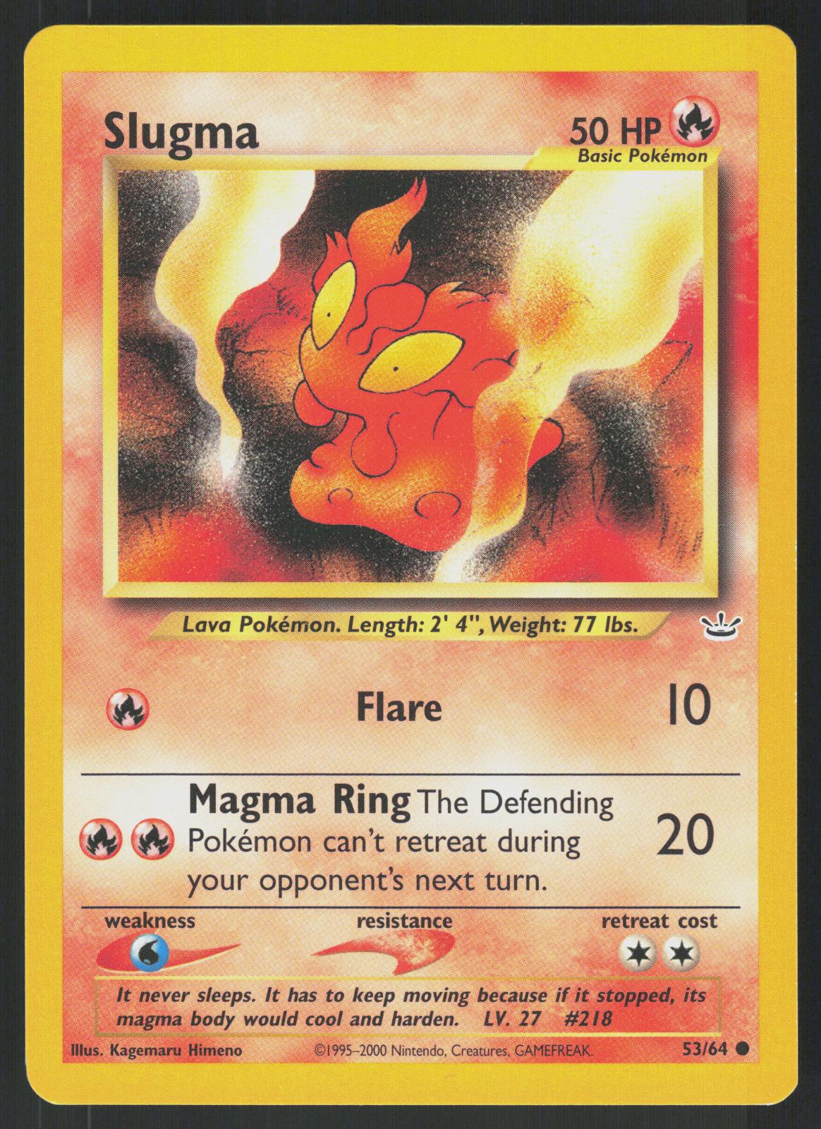 Pokemon Slugma 53/64 Neo Revelation Common Near Mint