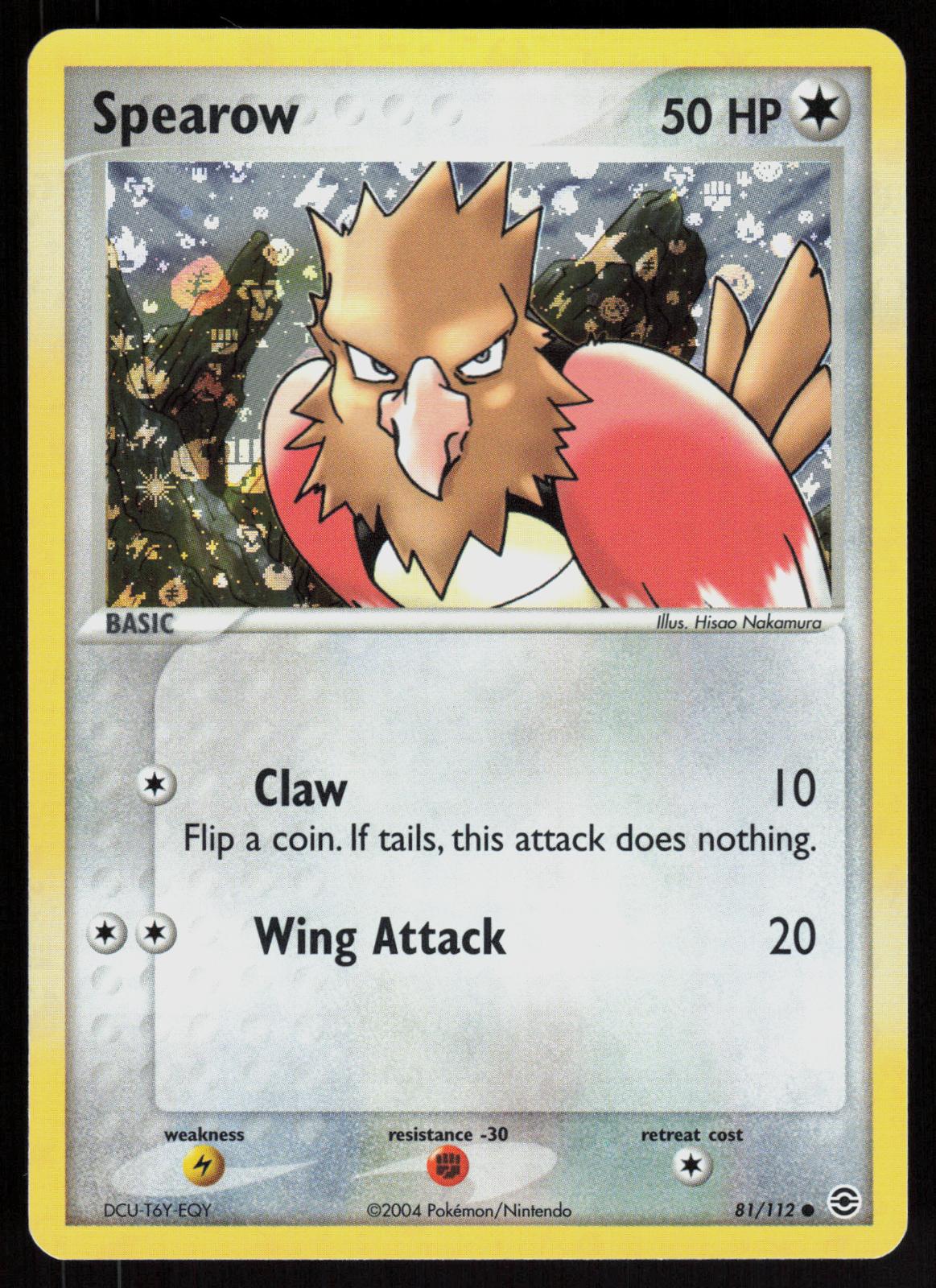 Pokemon Spearow 81/112 FireRed & LeafGreen Common Reverse Holo Near Mint