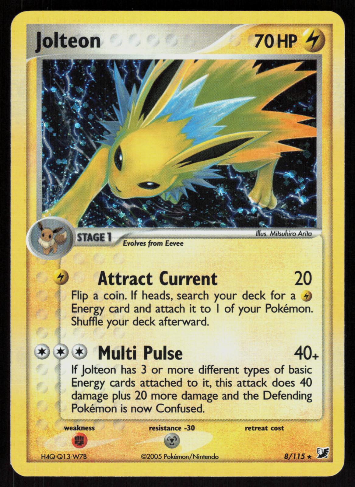 Pokemon Jolteon 8/115 Unseen Forces Holo Rare Holo Near Mint