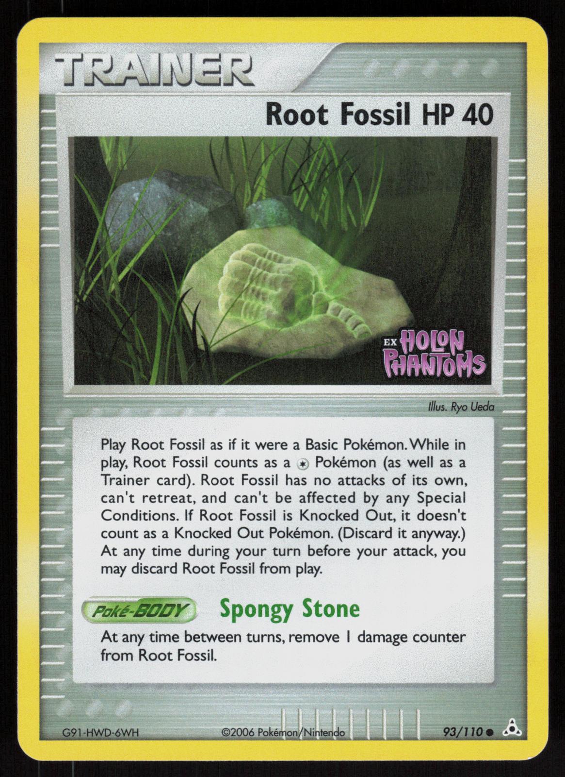 Pokemon Root Fossil 93/110 Holon Phantoms Common Reverse Holo Near Mint