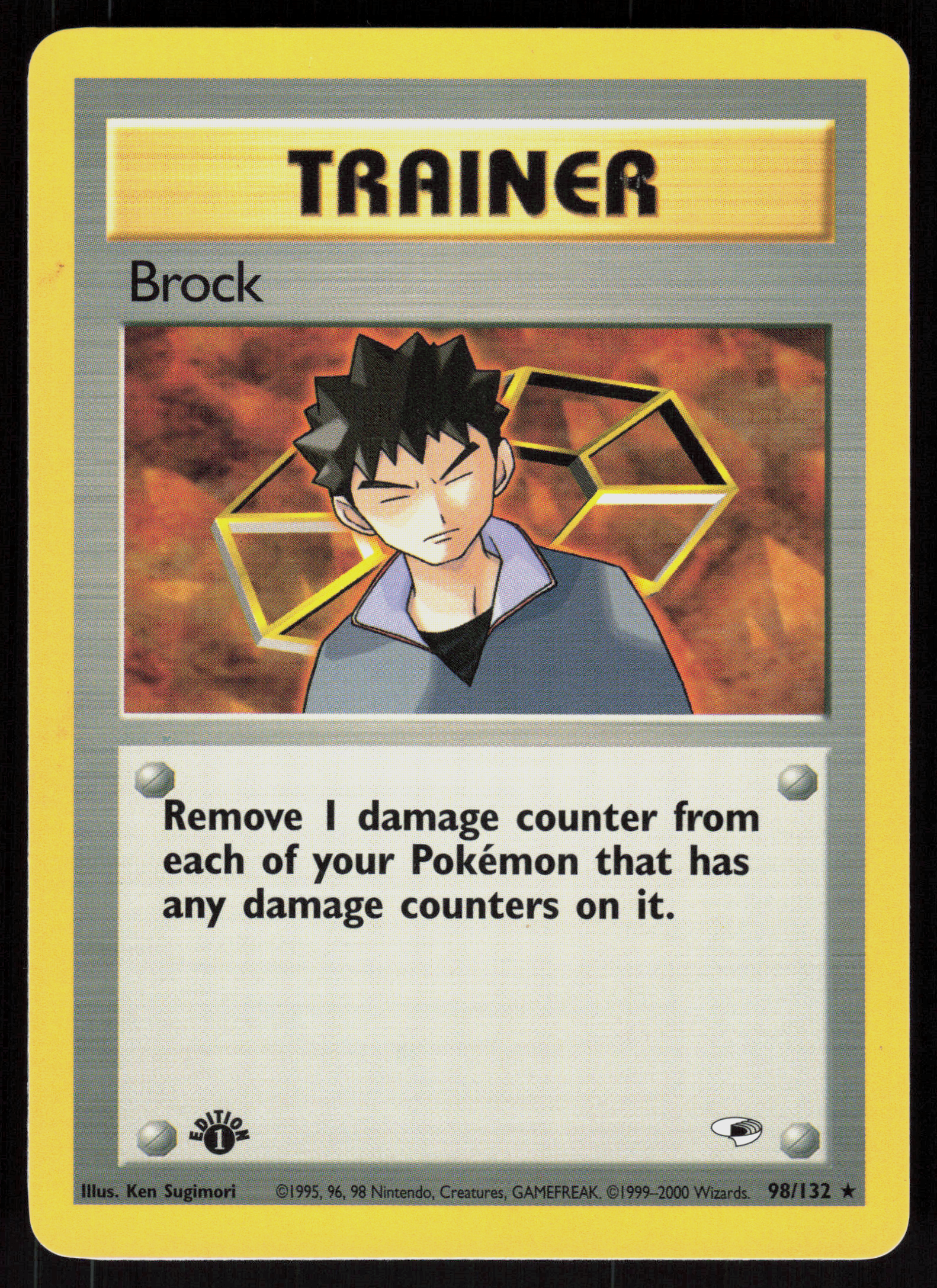 Pokemon Brock 98/132 Gym Heroes Rare 1st Edition Near Mint