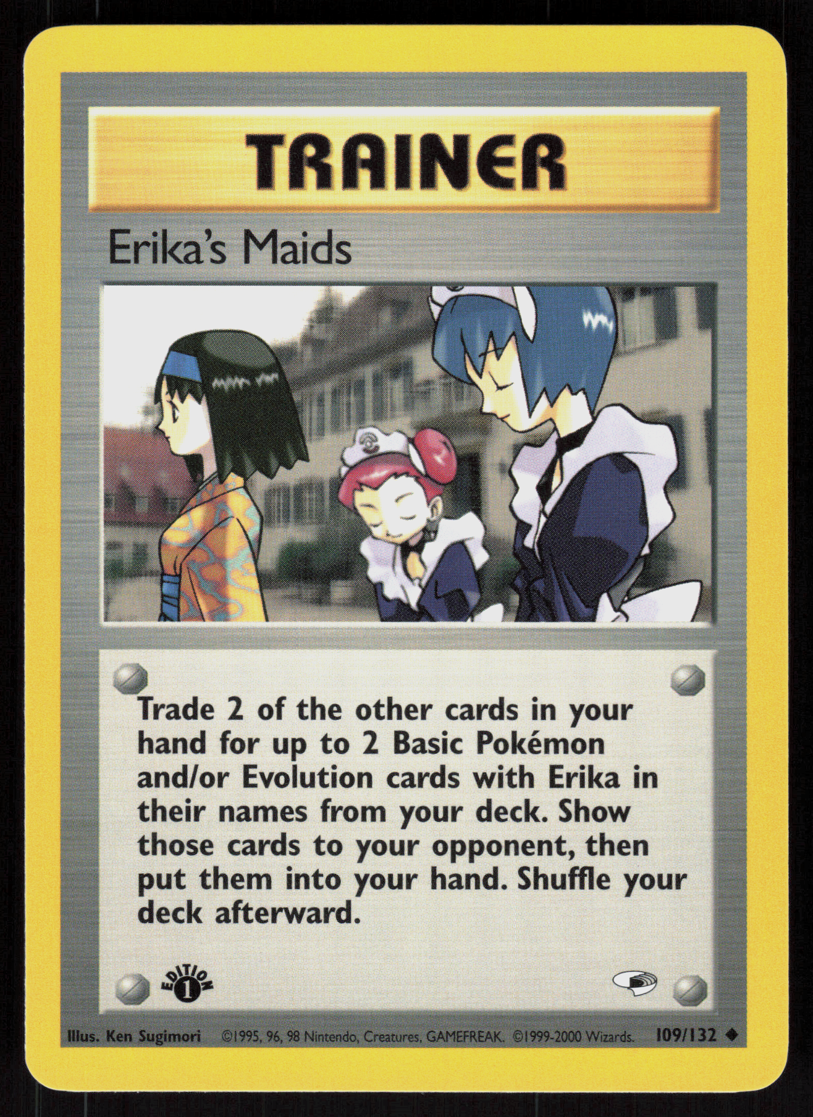 Pokemon Erika's Maids 109/132 Gym Heroes Uncommon 1st Edition Near Mint