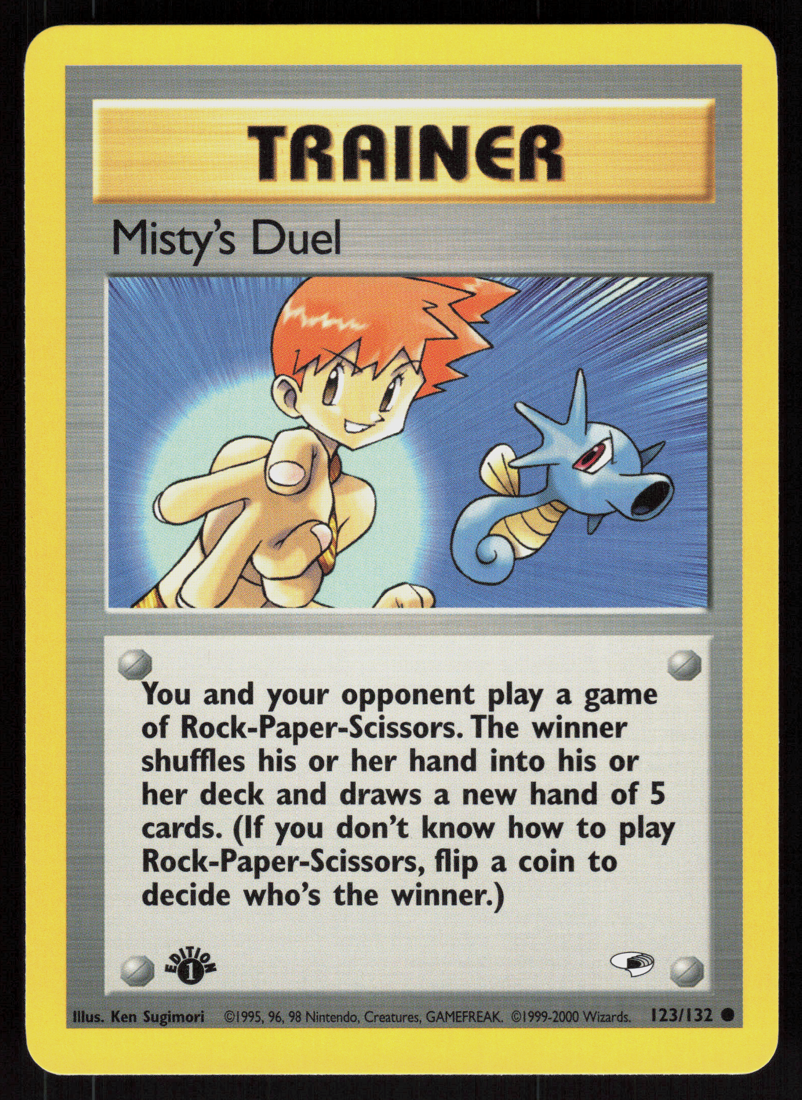Pokemon Misty's Duel 123/132 Gym Heroes Common 1st Edition Near Mint
