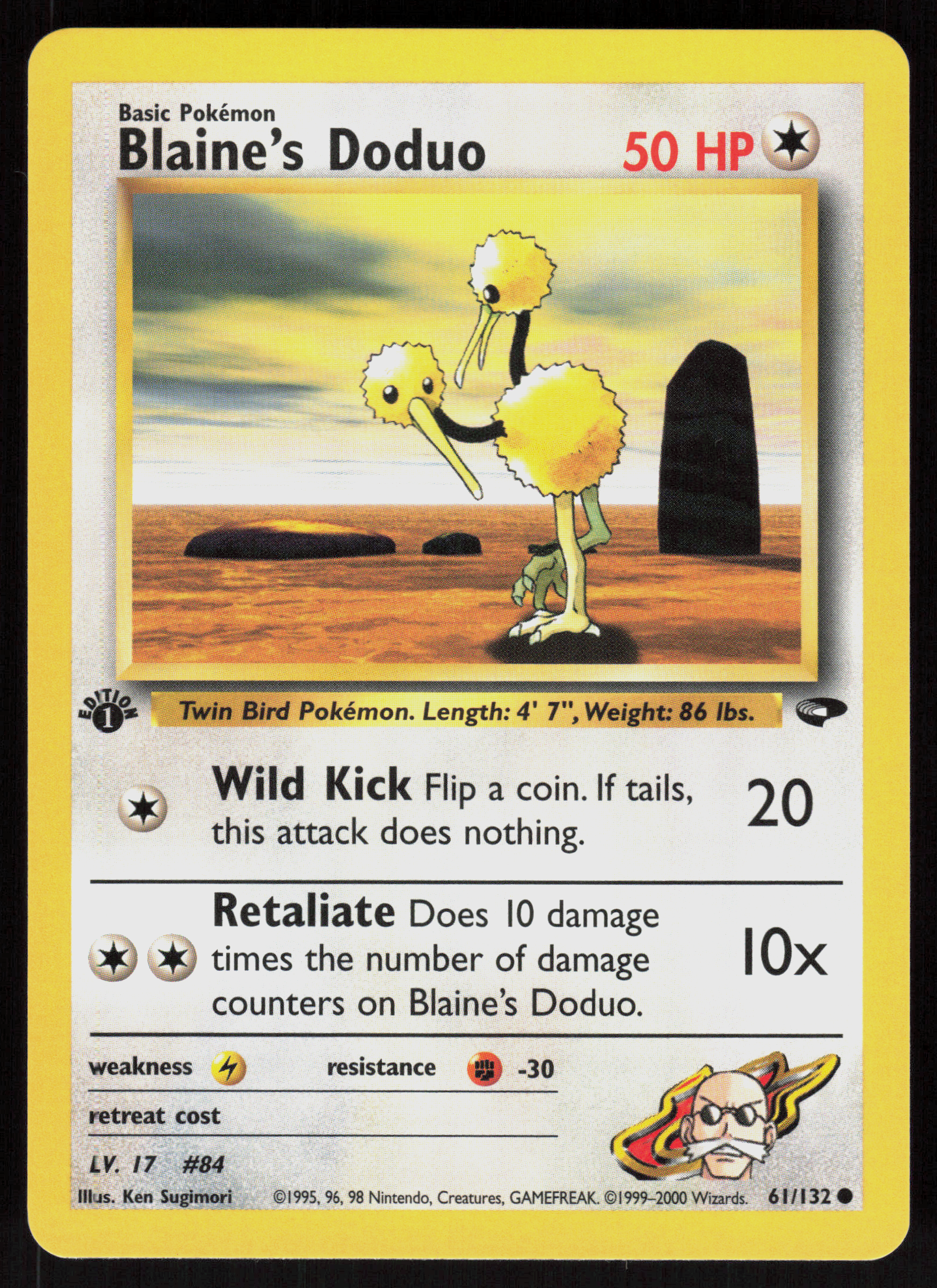 Pokemon Blaine's Doduo 61/132 Gym Challenge Common 1st Edition Near Mint
