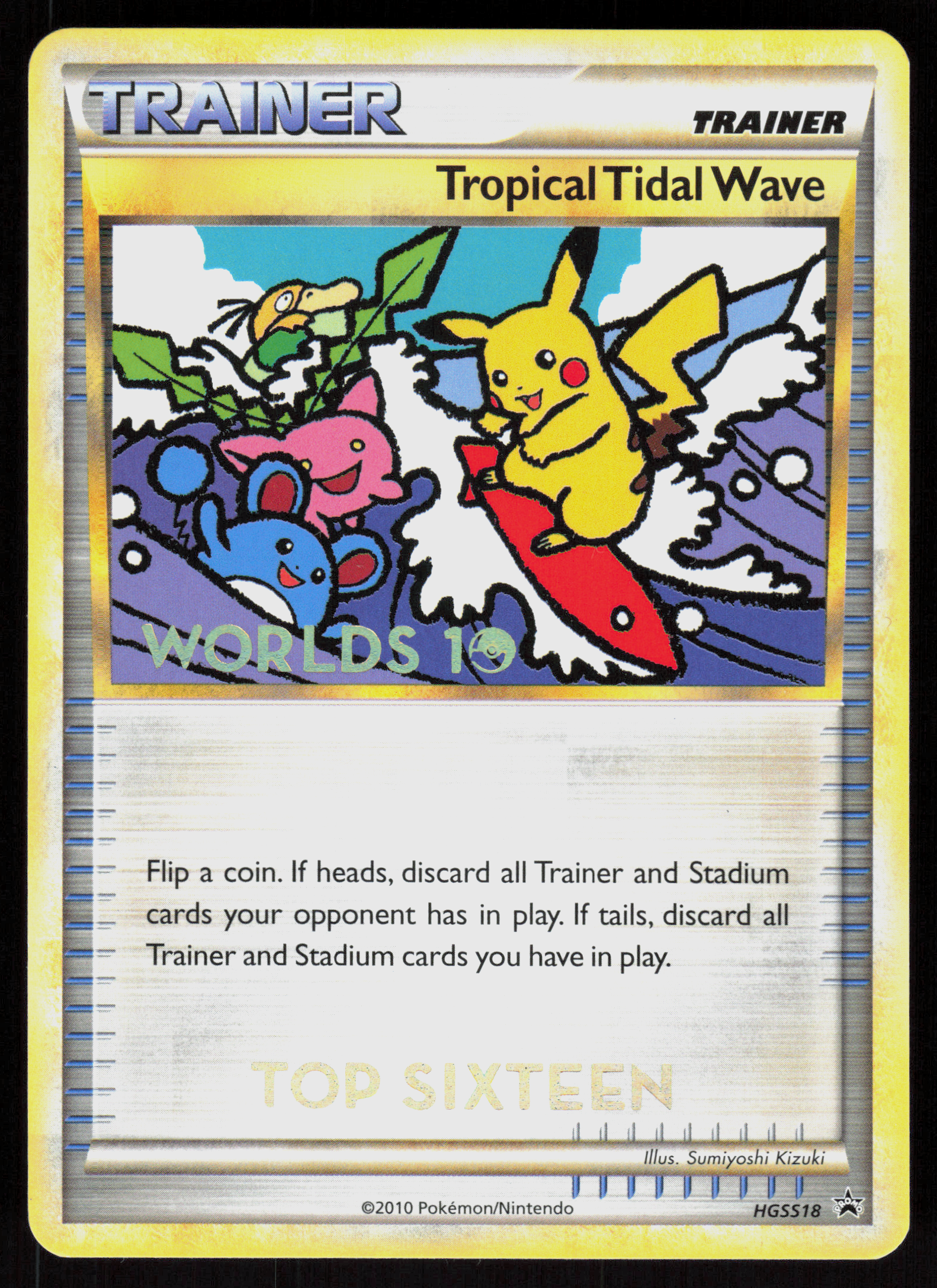 Pokemon 2010 ENGLISH TOP 16 STAMP Tropical Tidal Wave 036 Promo Lightly Played