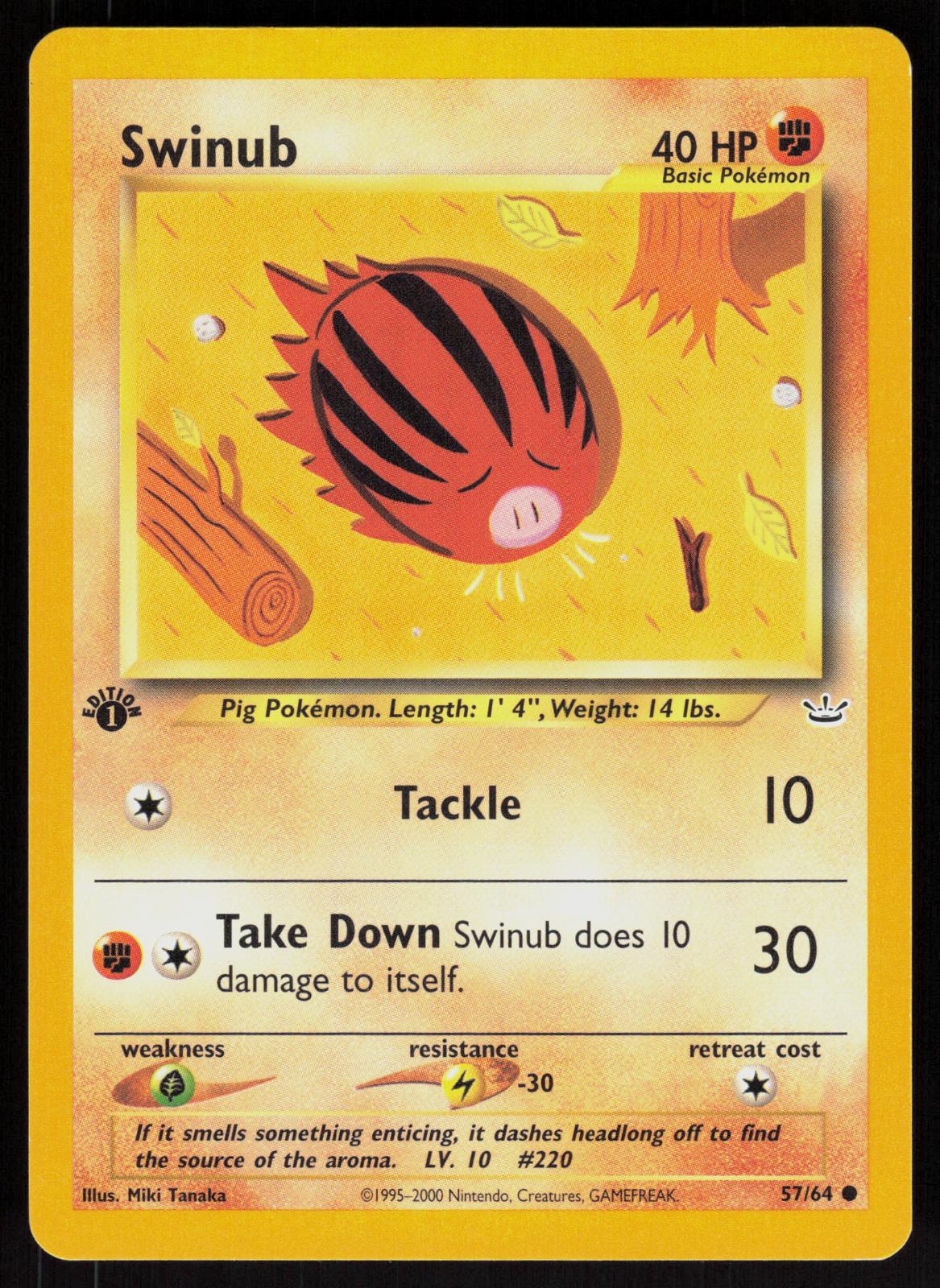 Pokemon Swinub 57/64 Neo Revelation Common 1st Edition Near Mint
