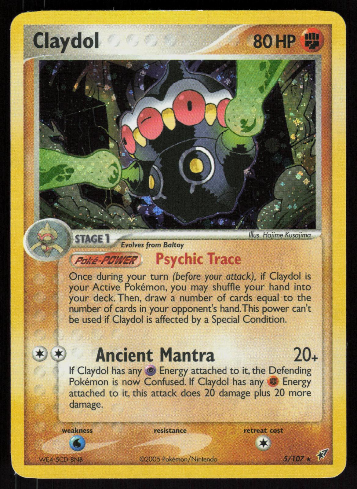 Pokemon Claydol 5/107 Deoxys Holo Rare Heavily Played
