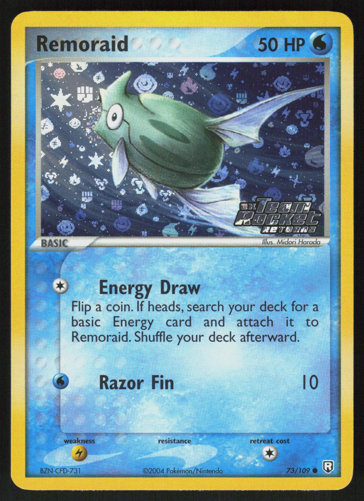Pokemon Remoraid 73/109 Team Rocket Returns Common Reverse Holo Near Mint