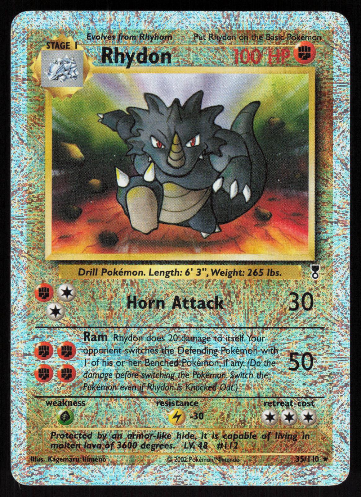 Pokemon Rhydon 35/110 Legendary Collection Rare Reverse Holo Near Mint