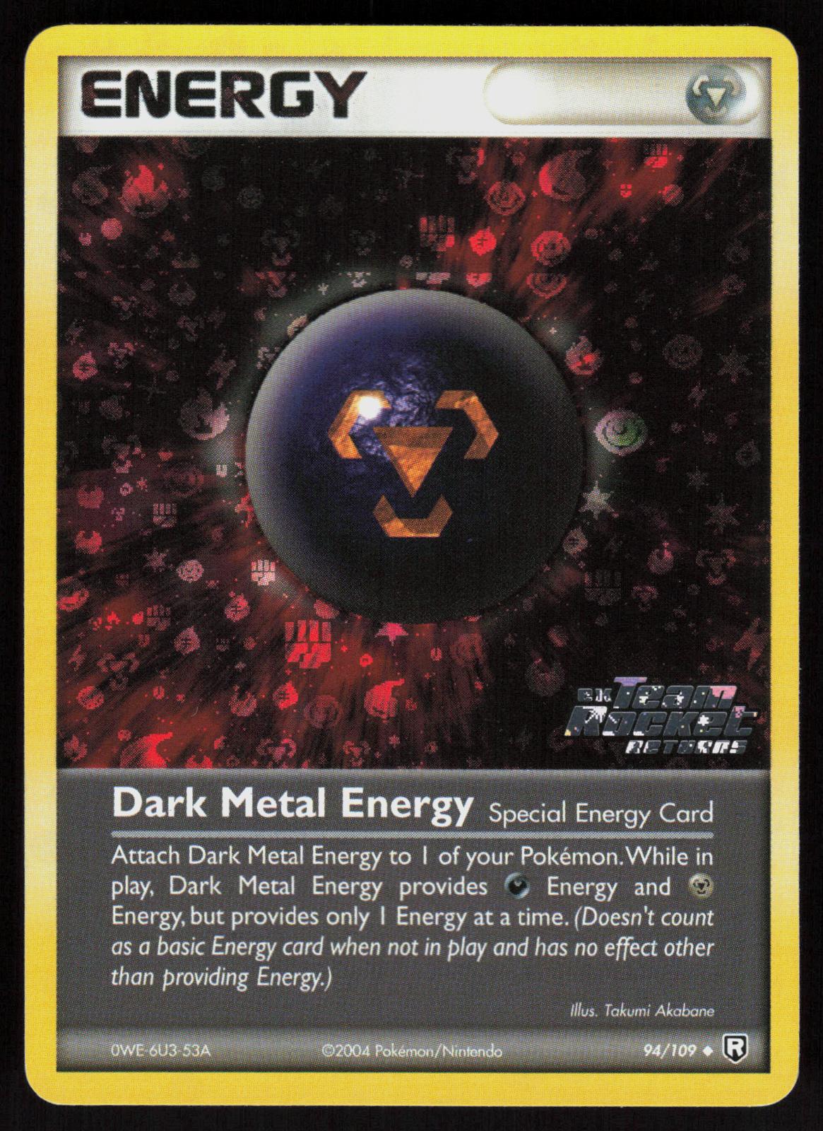 Pokemon Dark Metal Energy 94/109 Team Rocket Returns Uncommon Reverse Holo NM