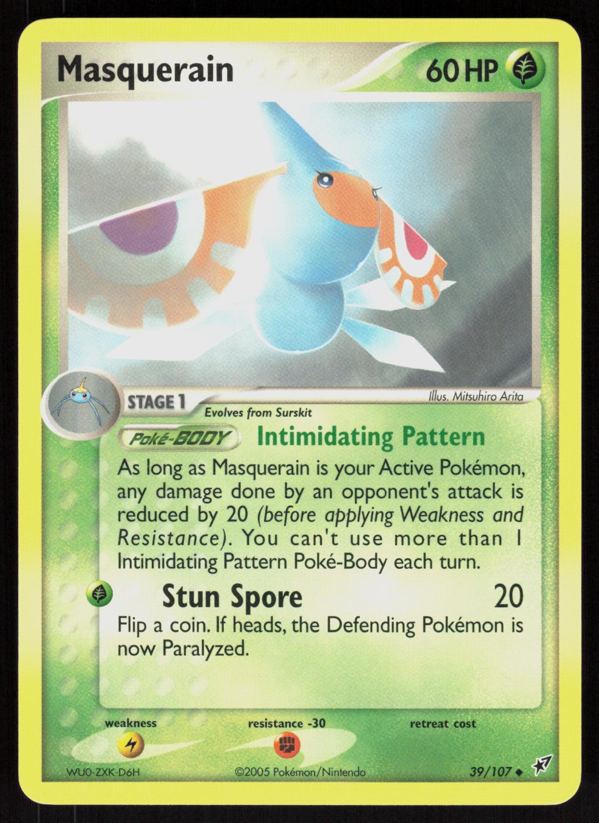 Pokemon Masquerain 39/107 Deoxys Uncommon Near Mint