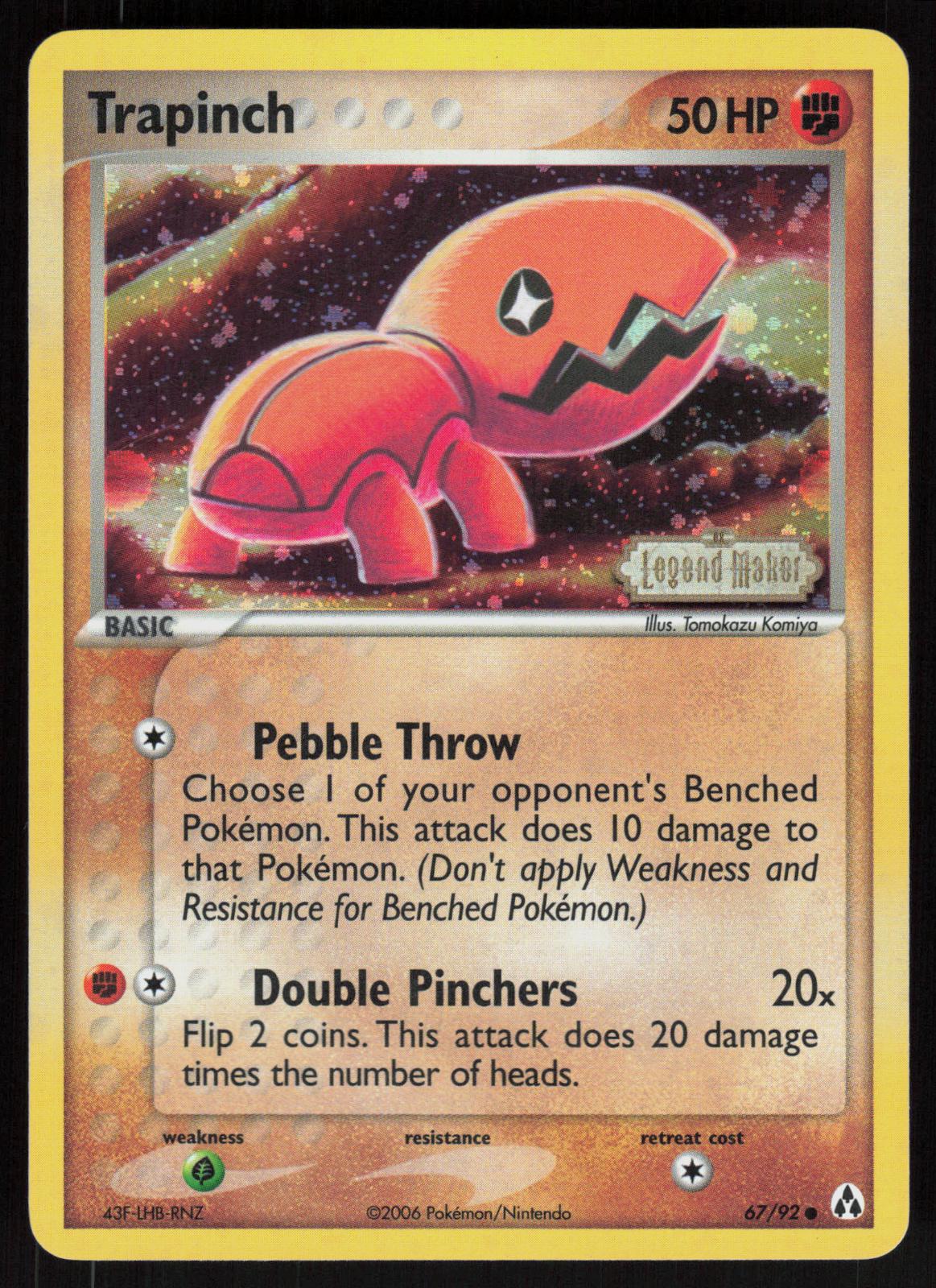Pokemon Trapinch 67/92 Legend Maker Common Reverse Holo Near Mint