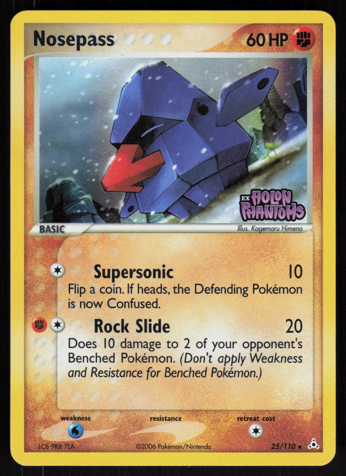 Pokemon Nosepass 25/110 Holon Phantoms Rare Reverse Holo Near Mint