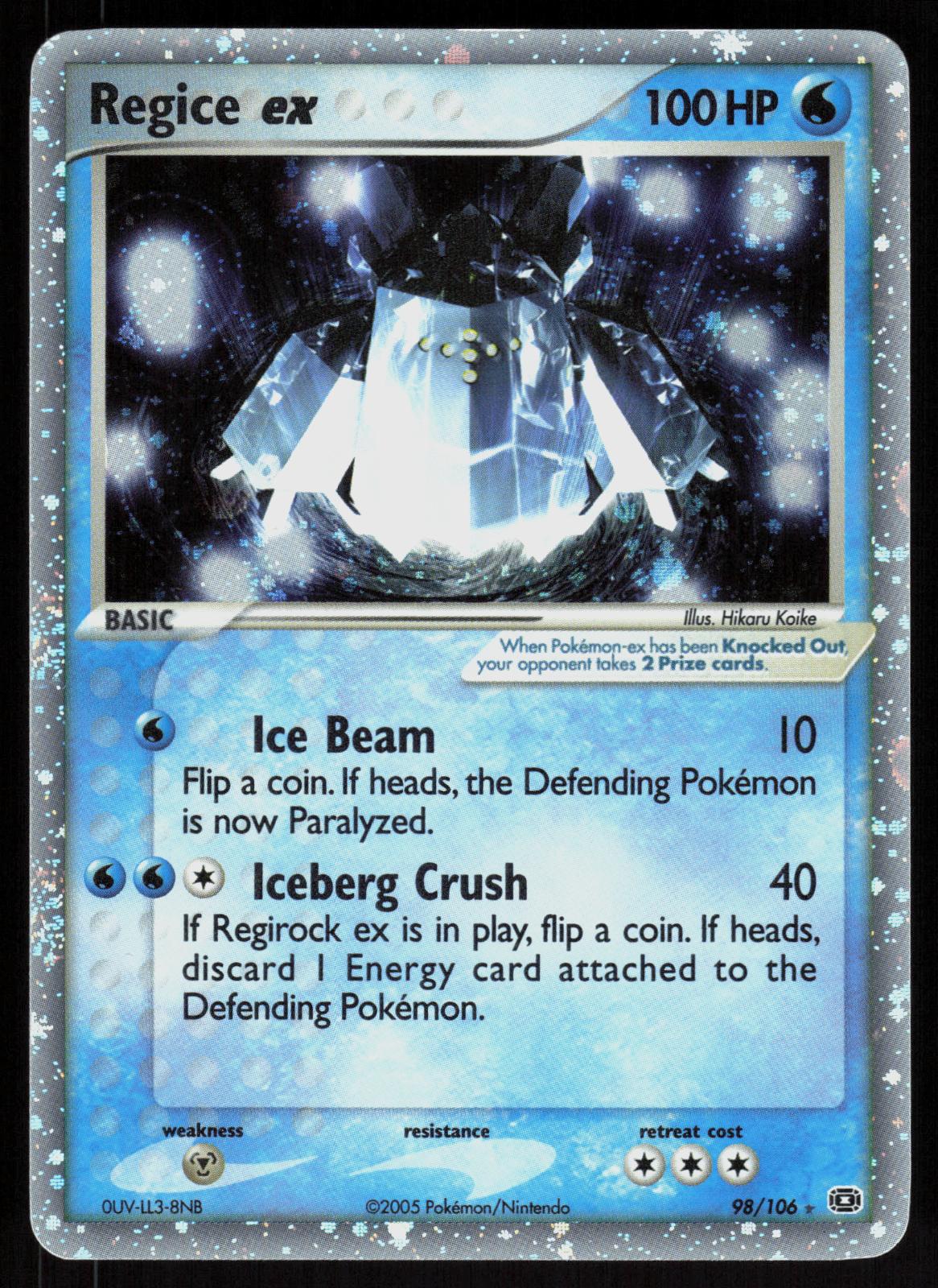 Pokemon Regice ex 98/106 Emerald Holo EX Rare Near Mint