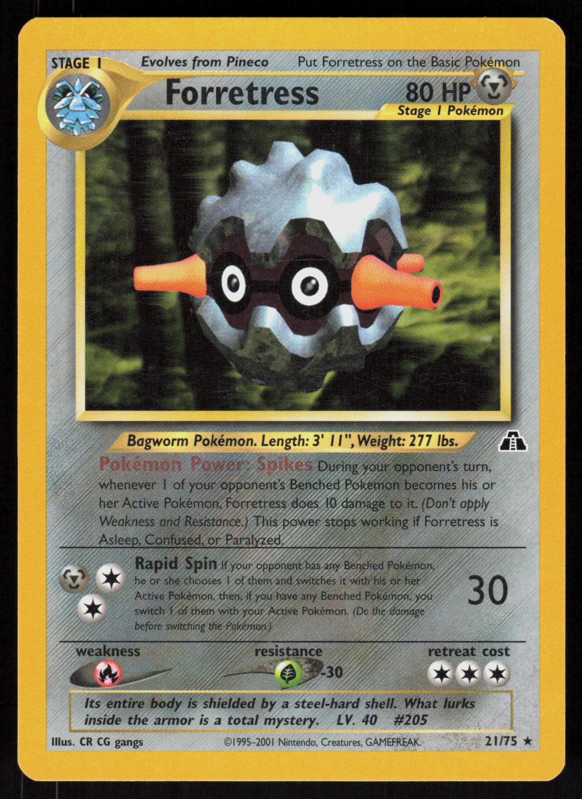 Pokemon Forretress 21/75 Neo Discovery Rare Near Mint