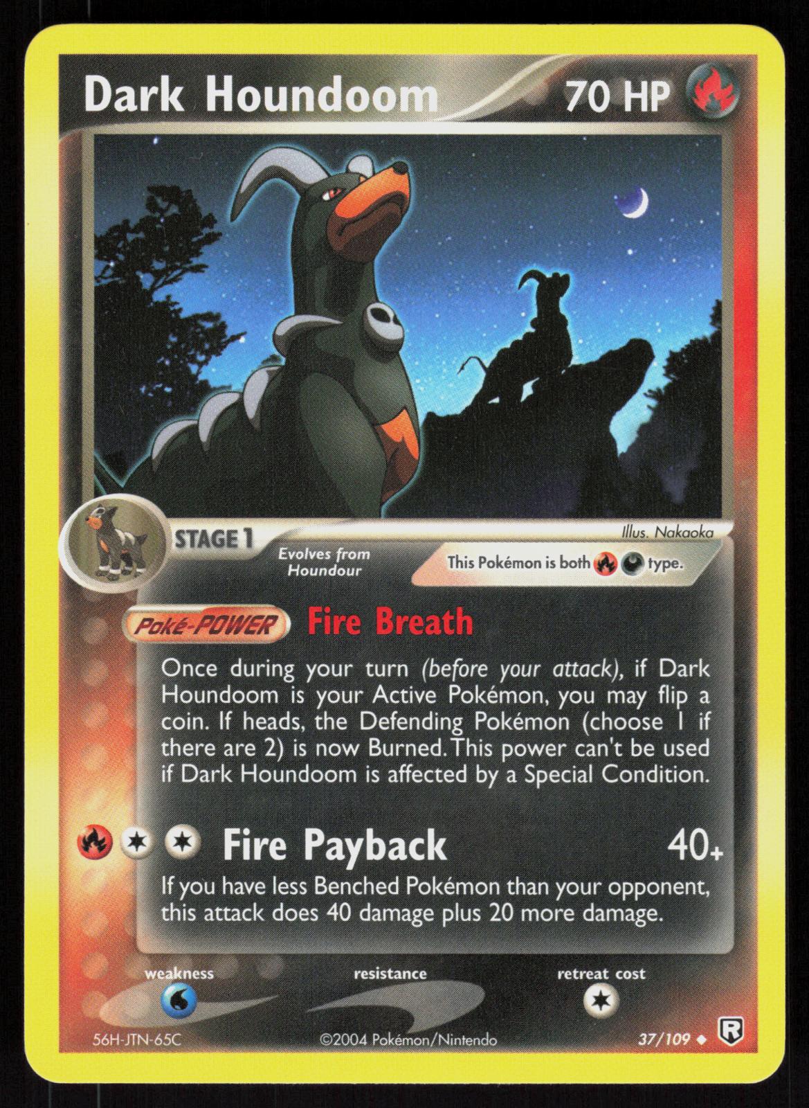 Pokemon Dark Houndoom 37/109 Team Rocket Returns Uncommon Near Mint