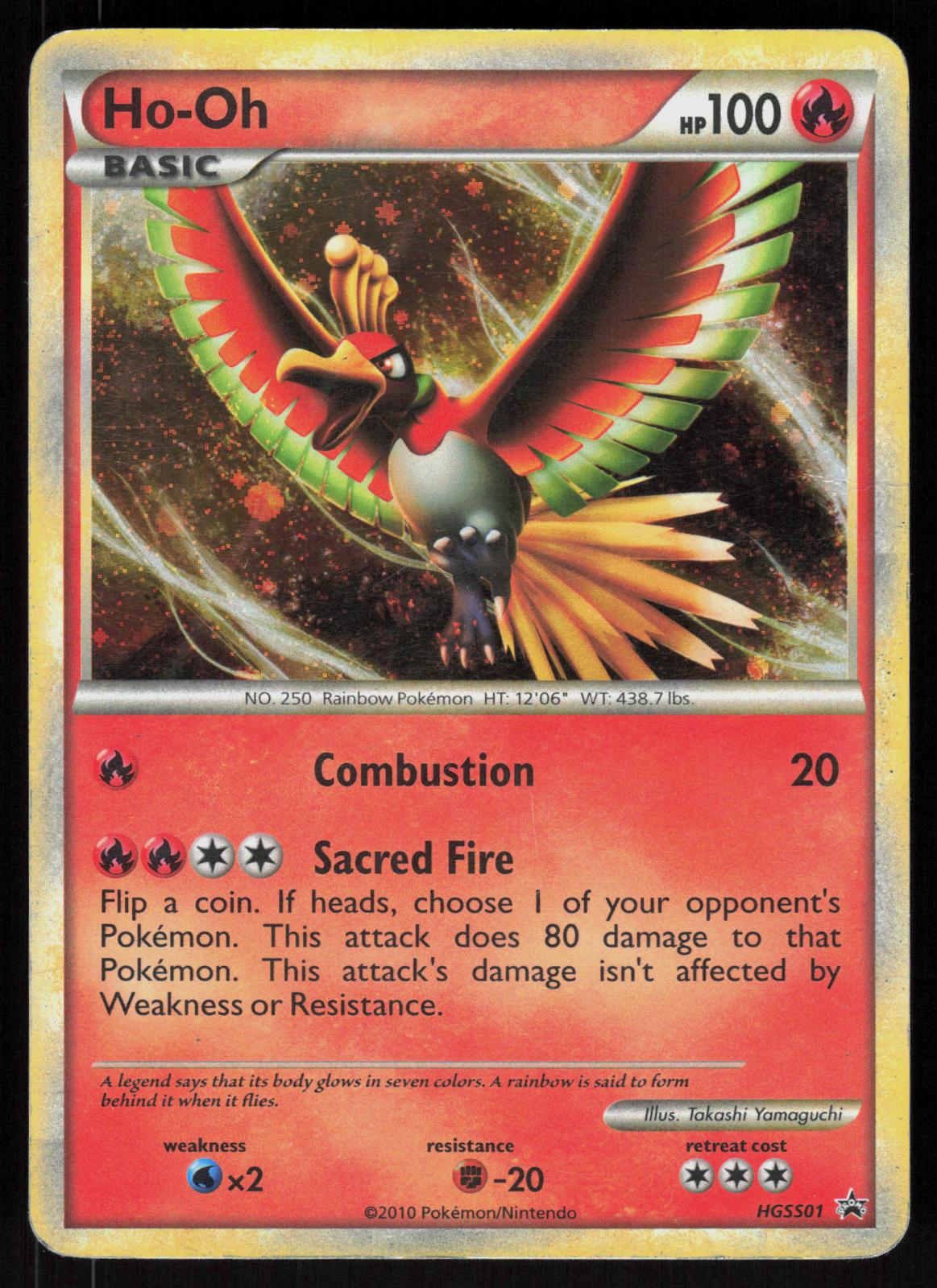 Pokemon Ho-Oh HGSS01 HGSS Black Star Promos Promo Damaged