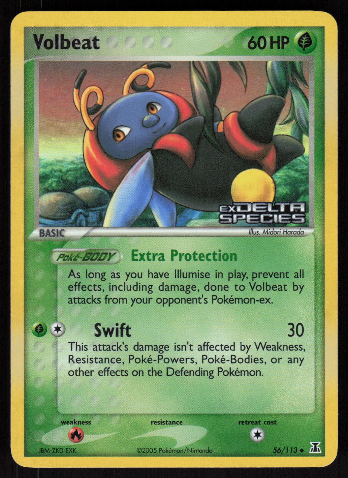 Pokemon Volbeat 56/113 Delta Species Uncommon Reverse Holo Near Mint