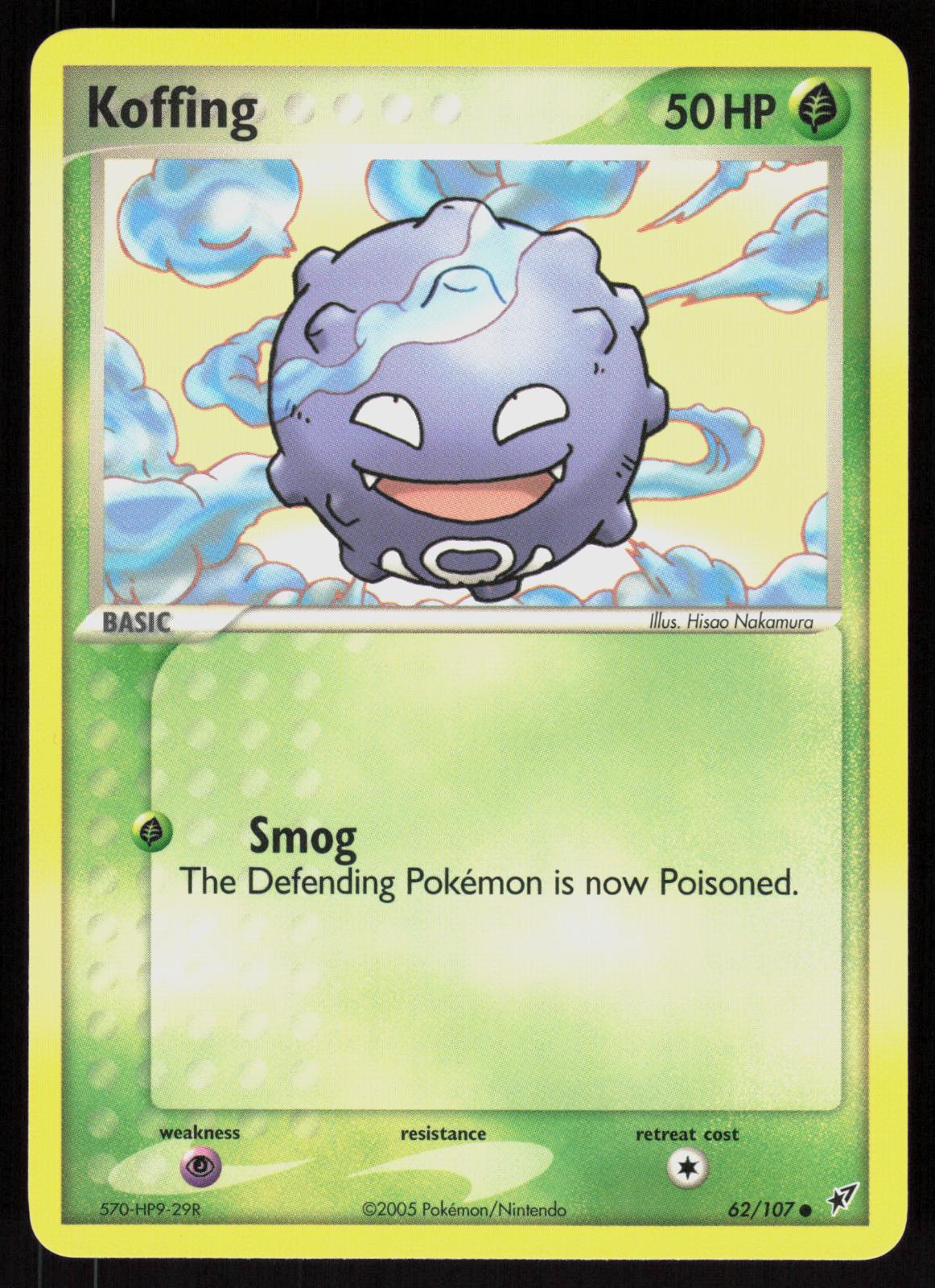 Pokemon Koffing 62/107 Deoxys Common Near Mint