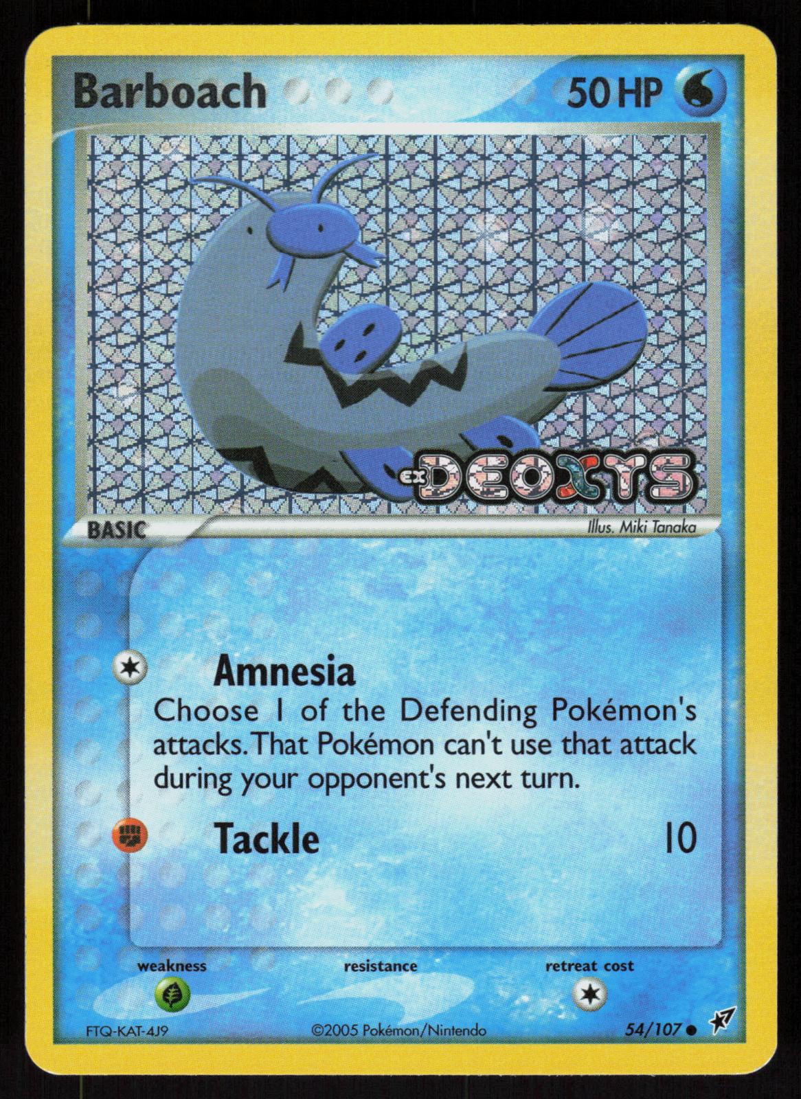 Pokemon Barboach 54/107 Deoxys Common Reverse Holo Near Mint