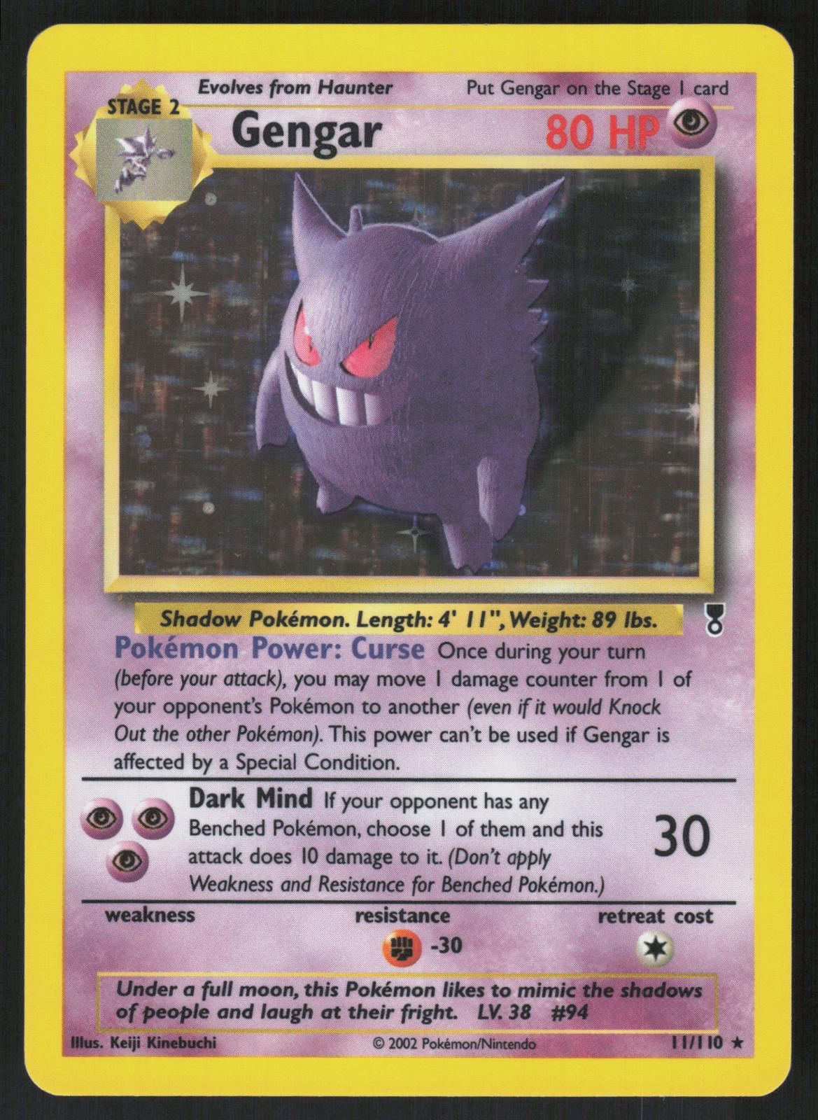 Pokemon Gengar 11/110 Legendary Collection Holo Rare Near Mint