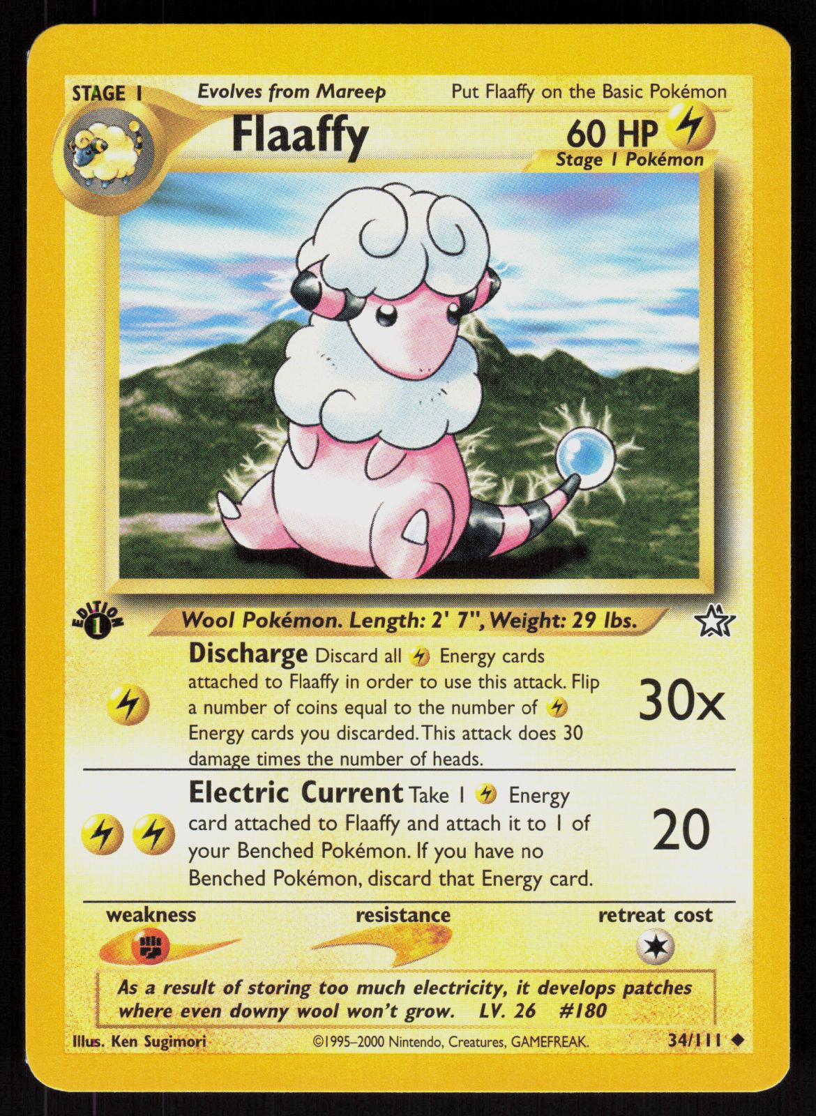 Pokemon Flaaffy 34/111 Neo Genesis Uncommon 1st Edition Near Mint