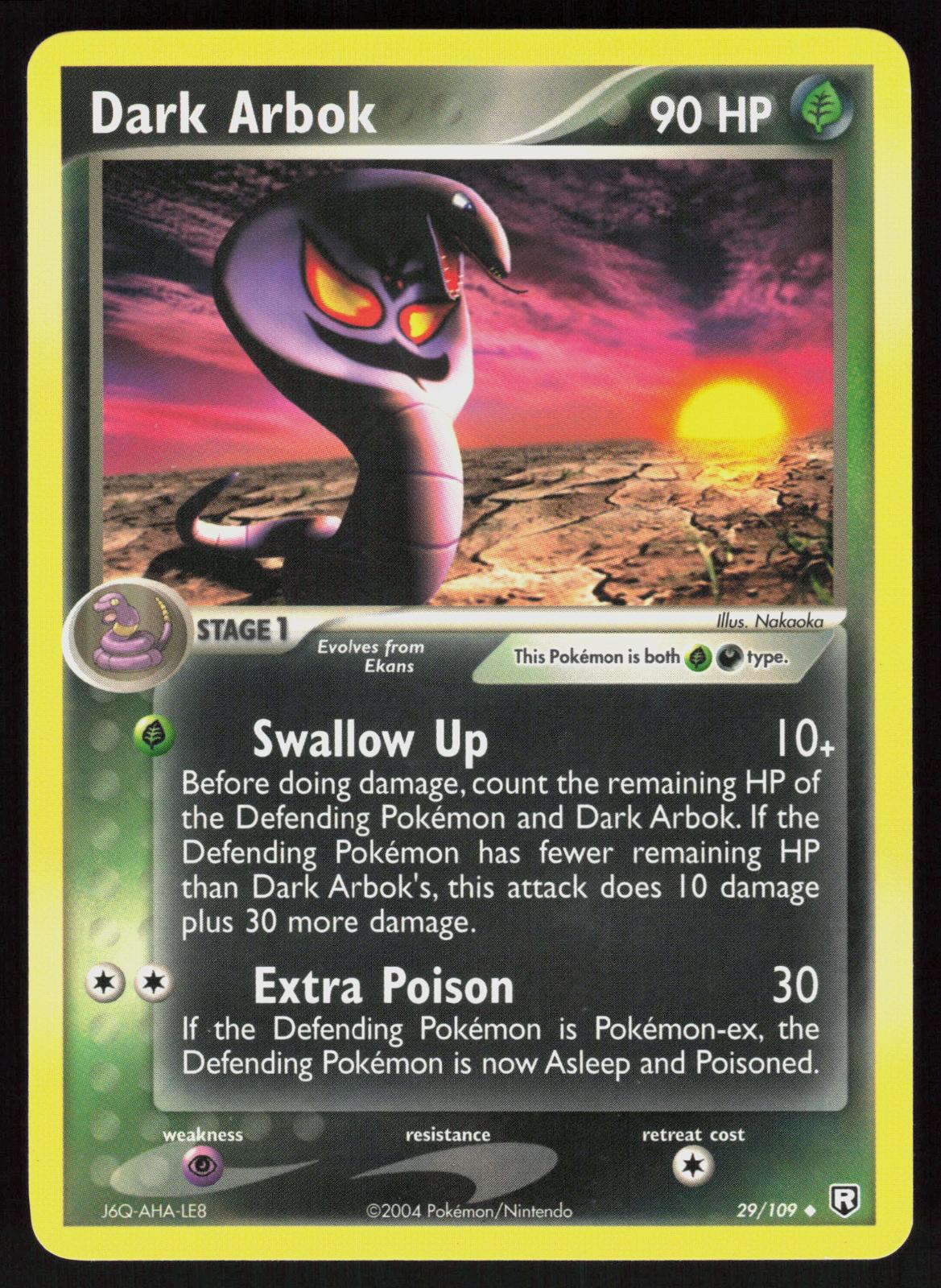 Pokemon Dark Arbok 29/109 Team Rocket Returns Uncommon Near Mint