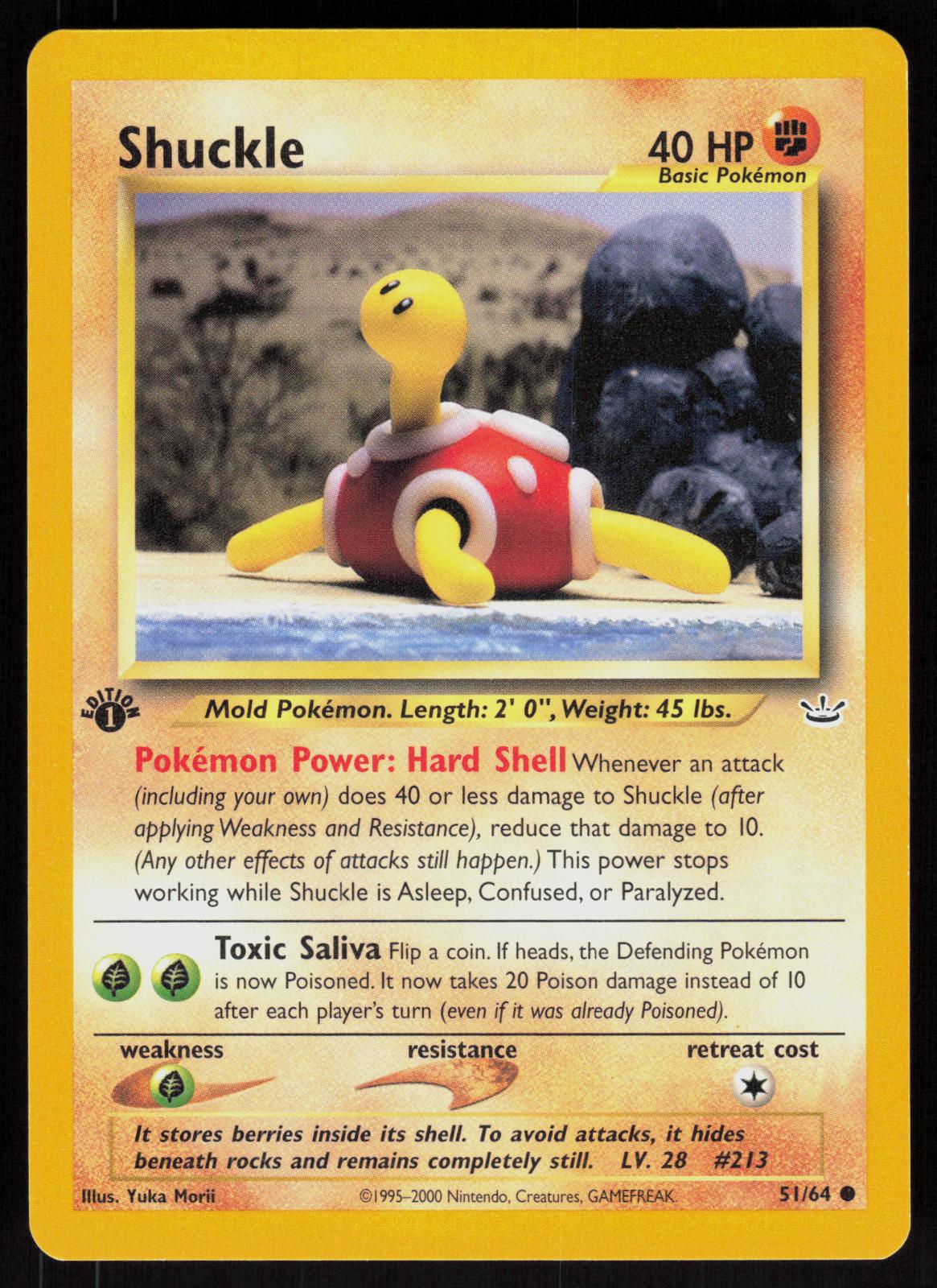 Pokemon Shuckle 51/64 Neo Revelation Common 1st Edition Near Mint