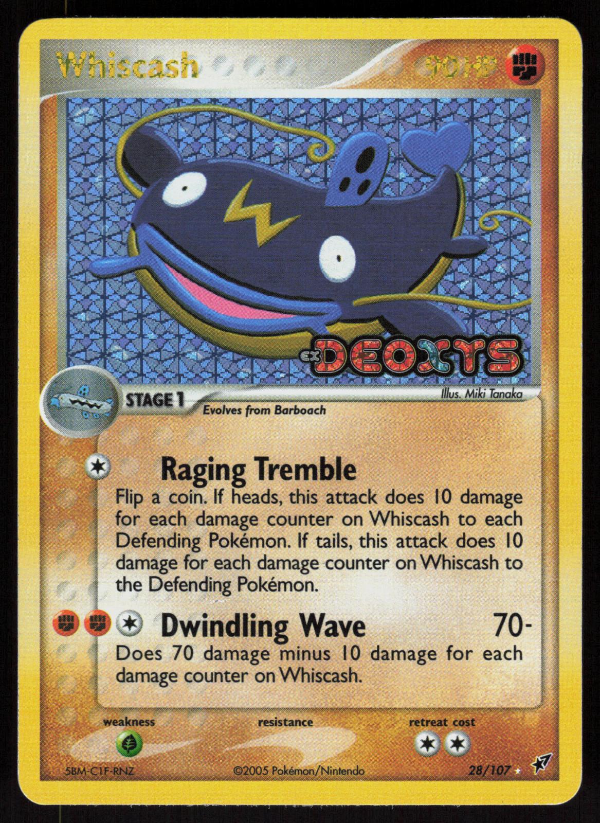 Pokemon Whiscash 28/107 Deoxys Rare Reverse Holo Near Mint
