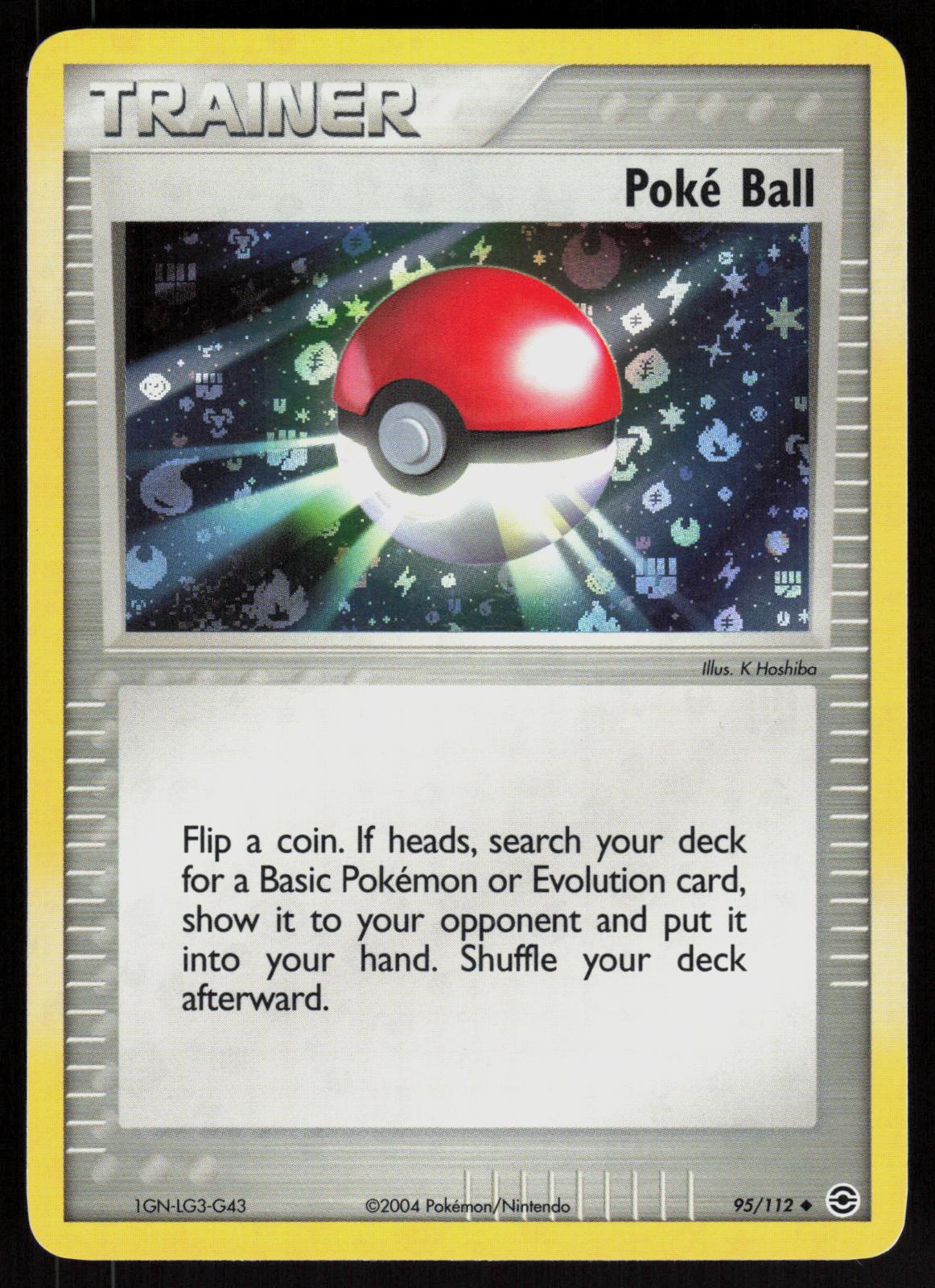 Pokemon Poke Ball 95/112 FireRed & LeafGreen Uncommon Reverse Holo Near Mint