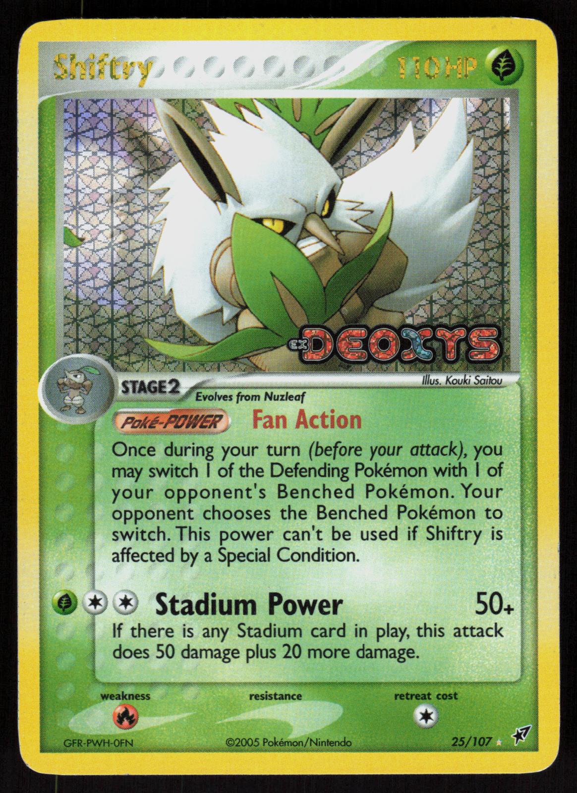 Pokemon Shiftry 25/107 Deoxys Rare Reverse Holo Lightly Played