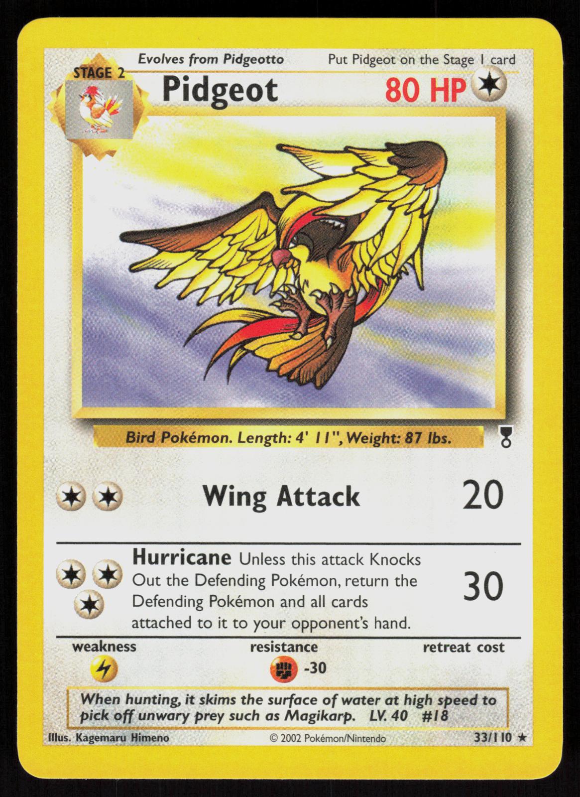 Pokemon Pidgeot 33/110 Legendary Collection Rare Near Mint