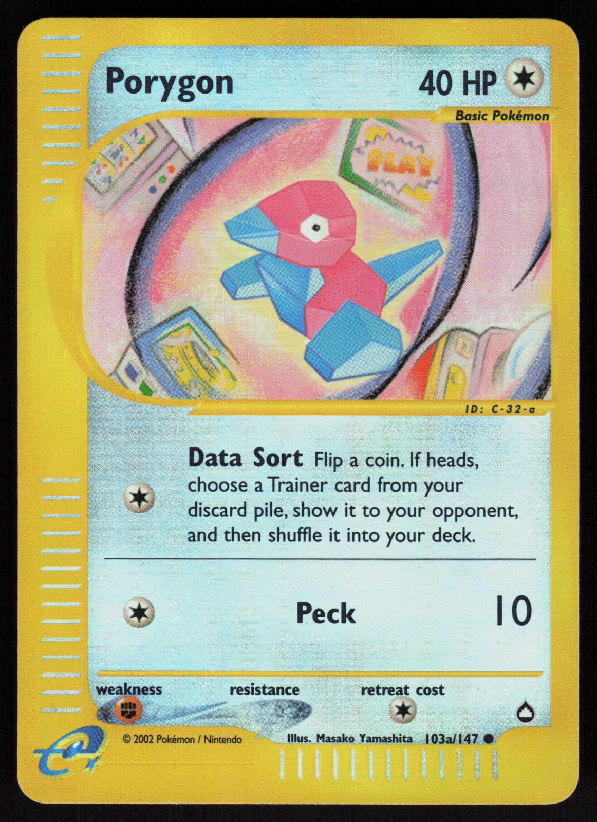 Pokemon Porygon 103a/147 Aquapolis Common Reverse Holo Lightly Played