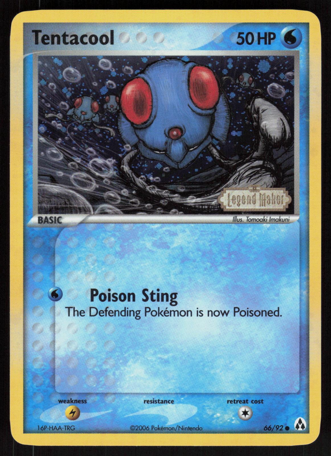 Pokemon Tentacool 66/92 Legend Maker Common Reverse Holo Near Mint